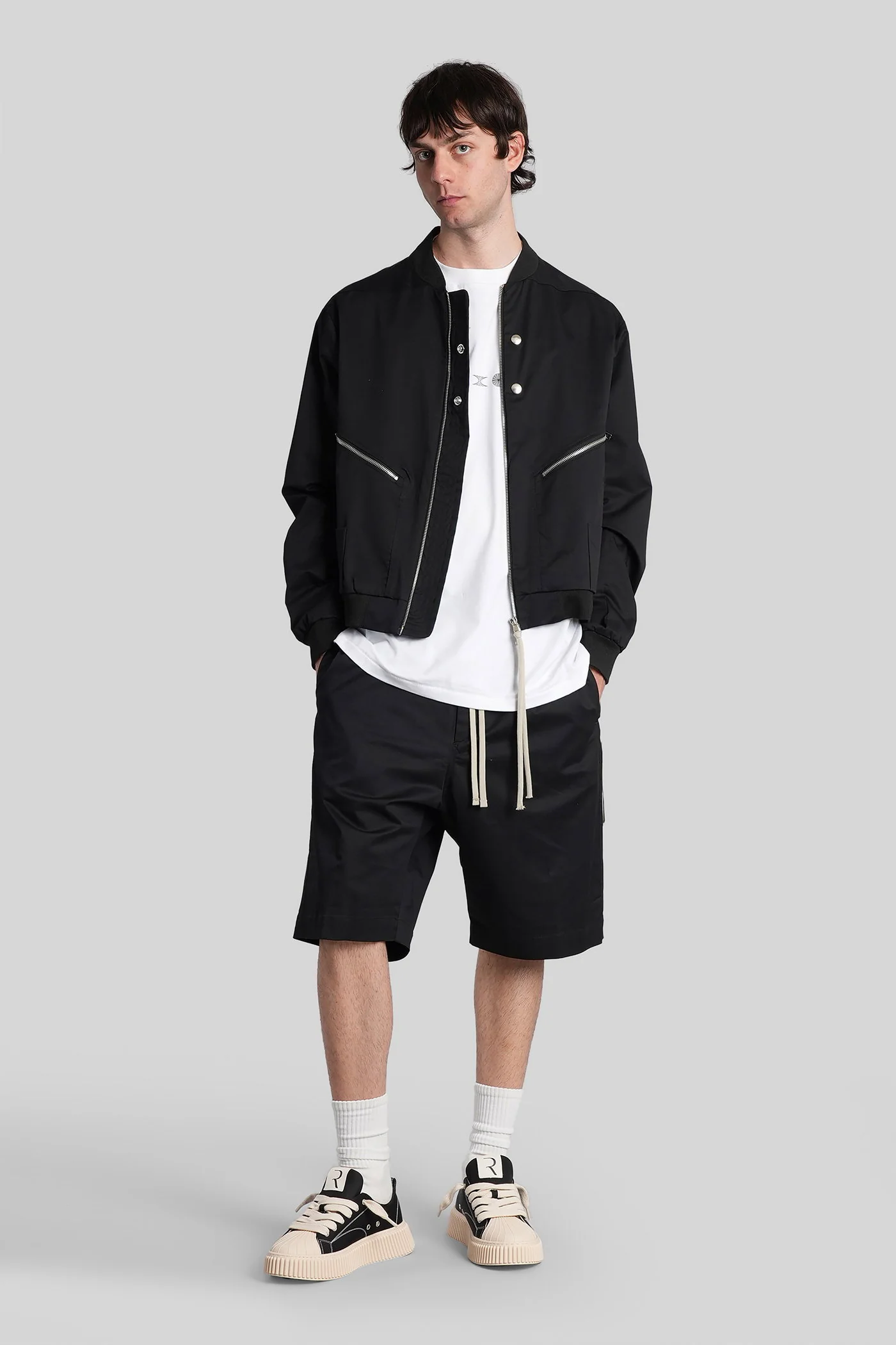 Yaki Bomber Jacket in black cotton - Image 2