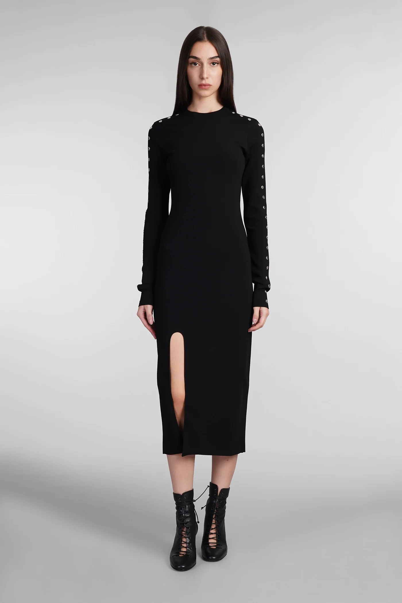 Dress woman  in black viscose