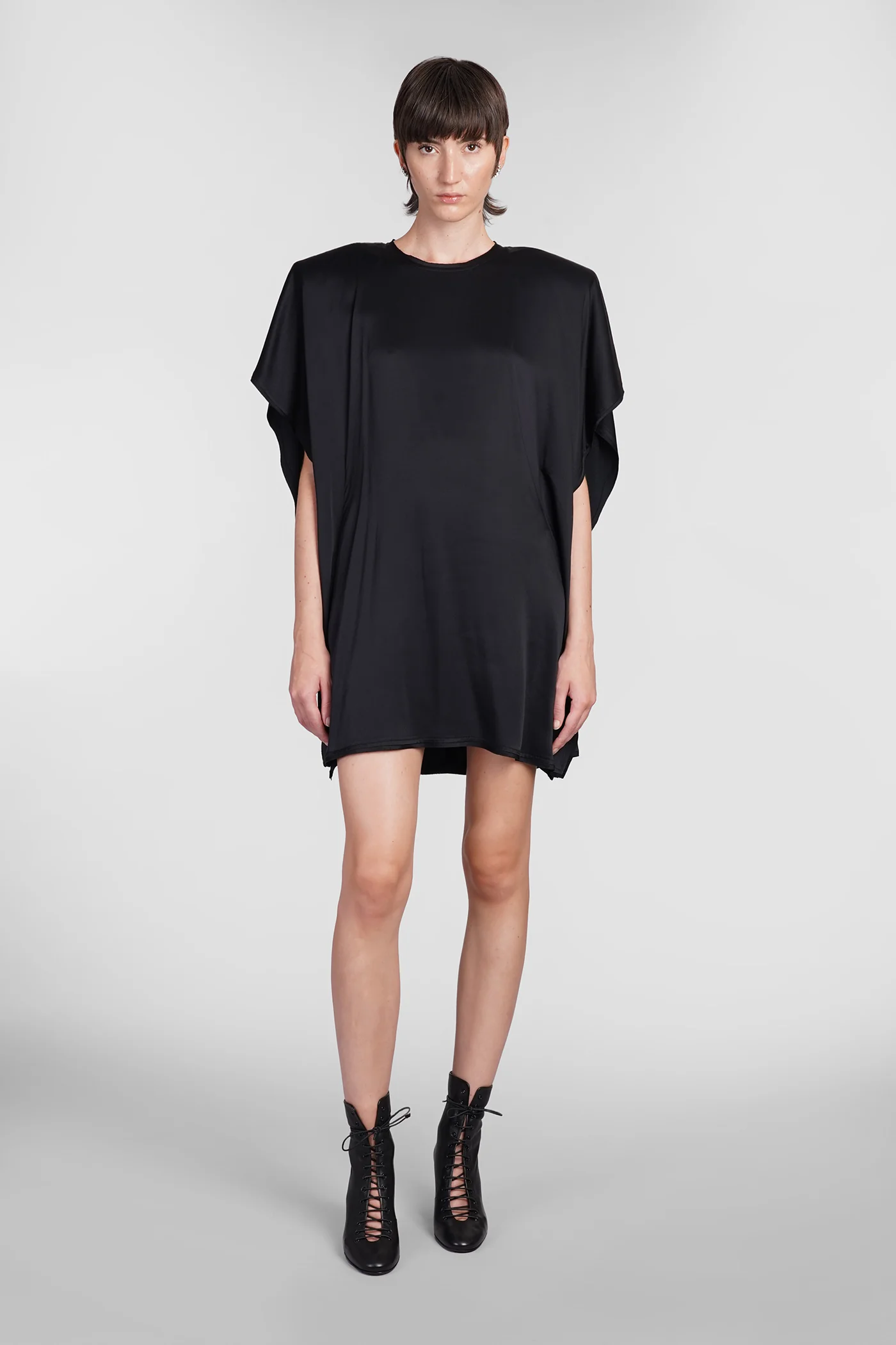 Dress woman in black viscose
