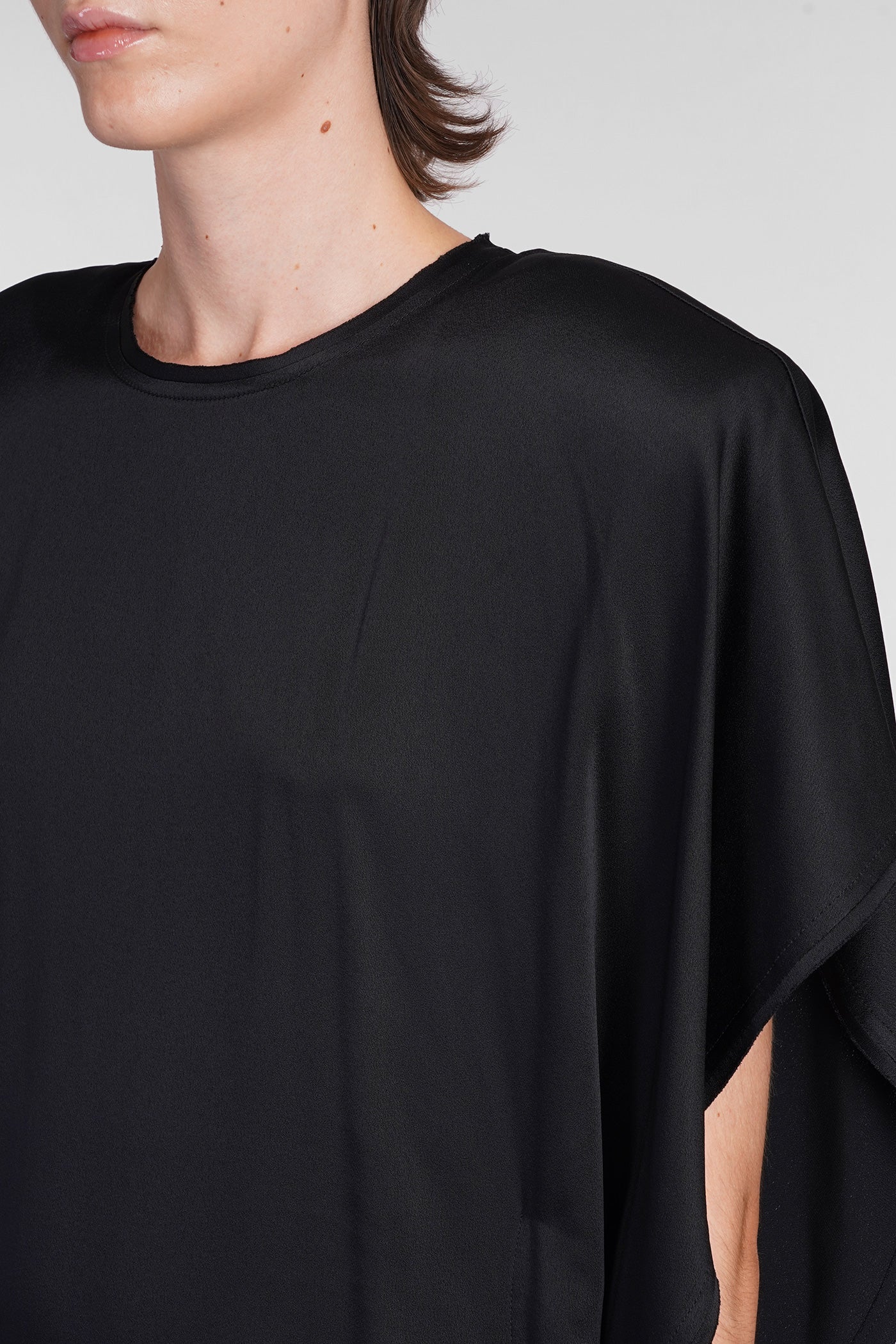 Dress woman in black viscose - Image 5