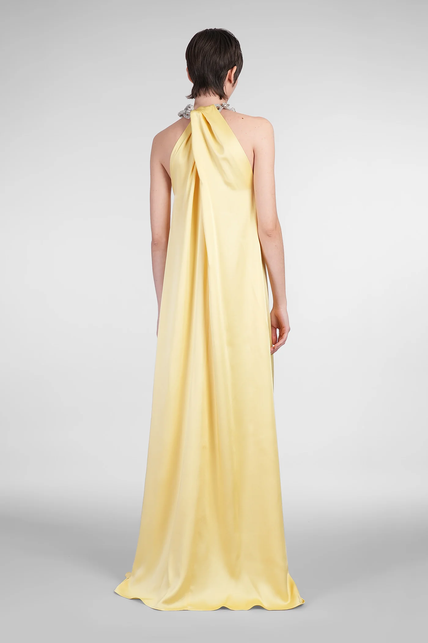 Dress woman in yellow acetate - Image 3