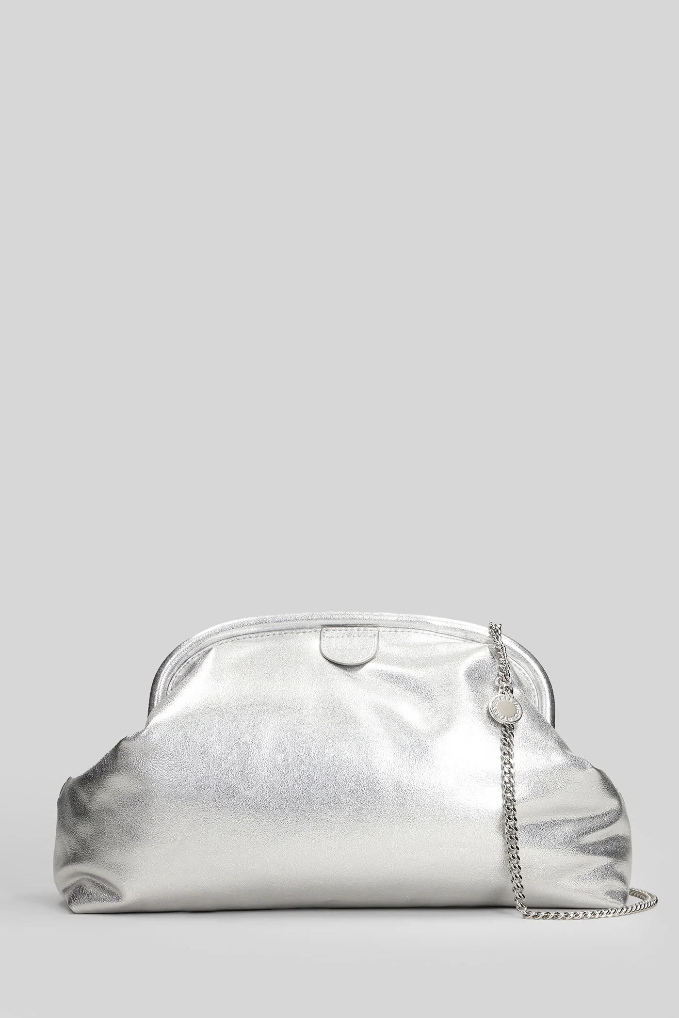 Falabella Clutch in silver polyester
