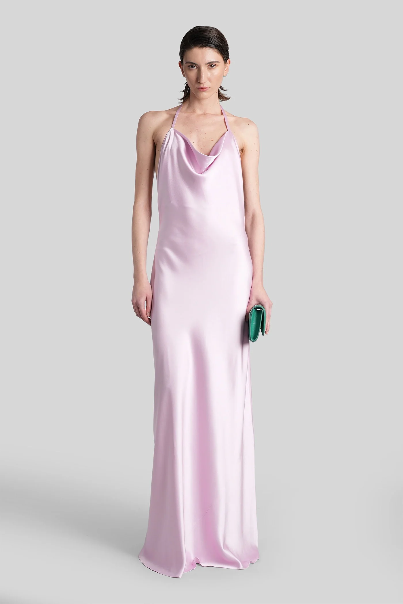 Long dress in Lilla acetate