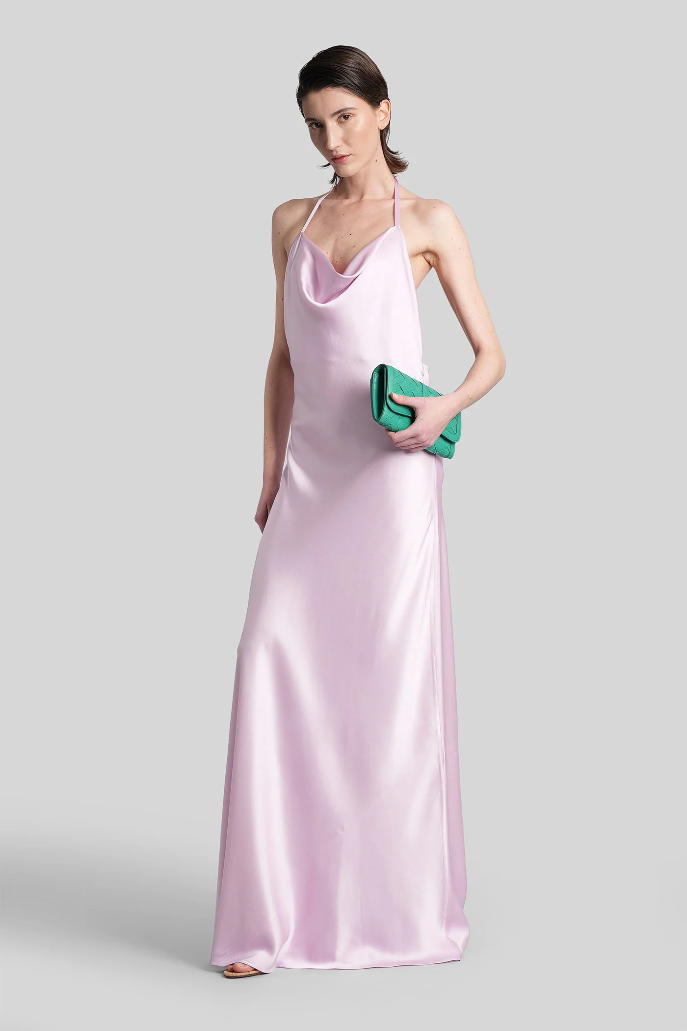 Long dress in Lilla acetate - Image 2