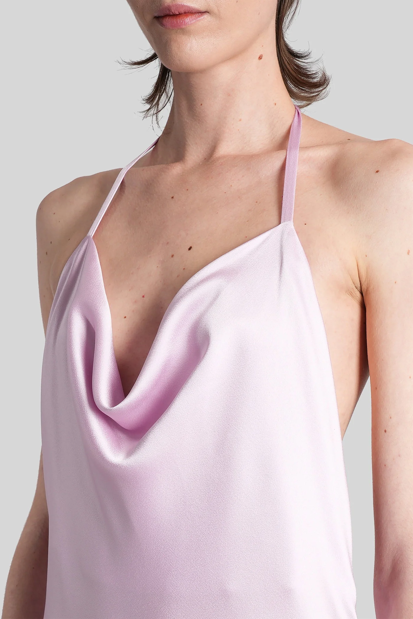 Long dress in Lilla acetate - Image 5