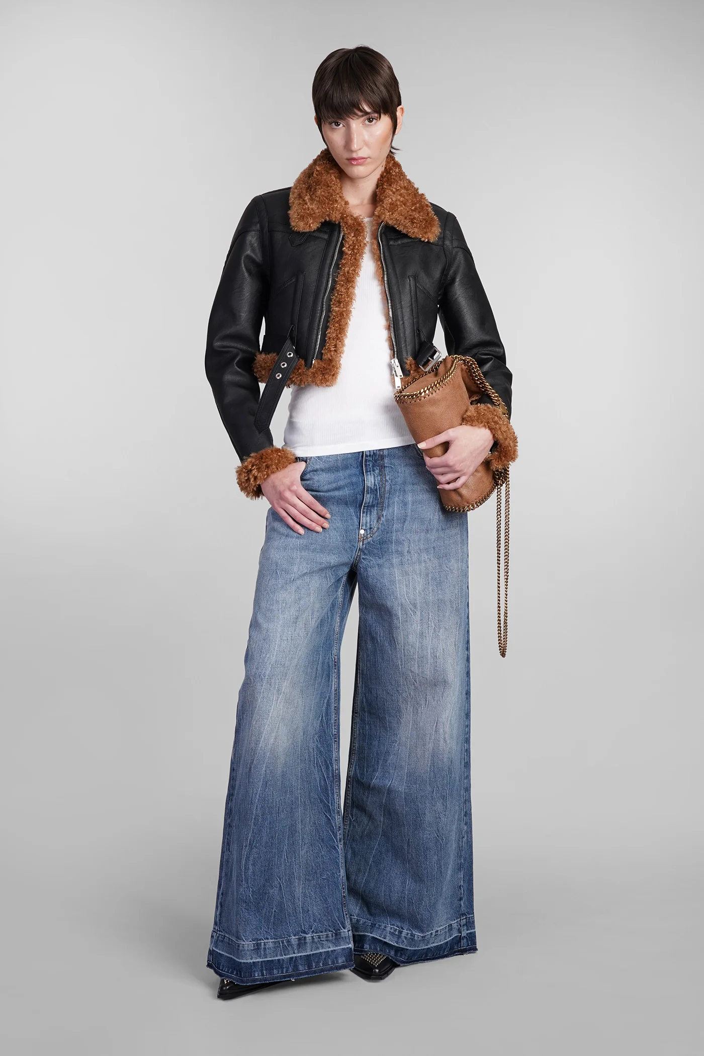 Shearling in black polyester - Image 2