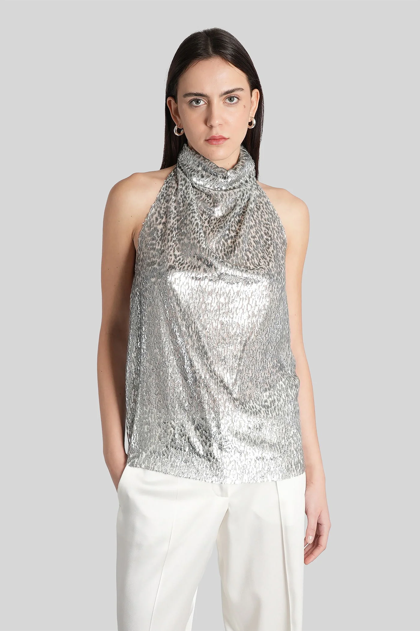 Topwear in silver polyester - Image 11