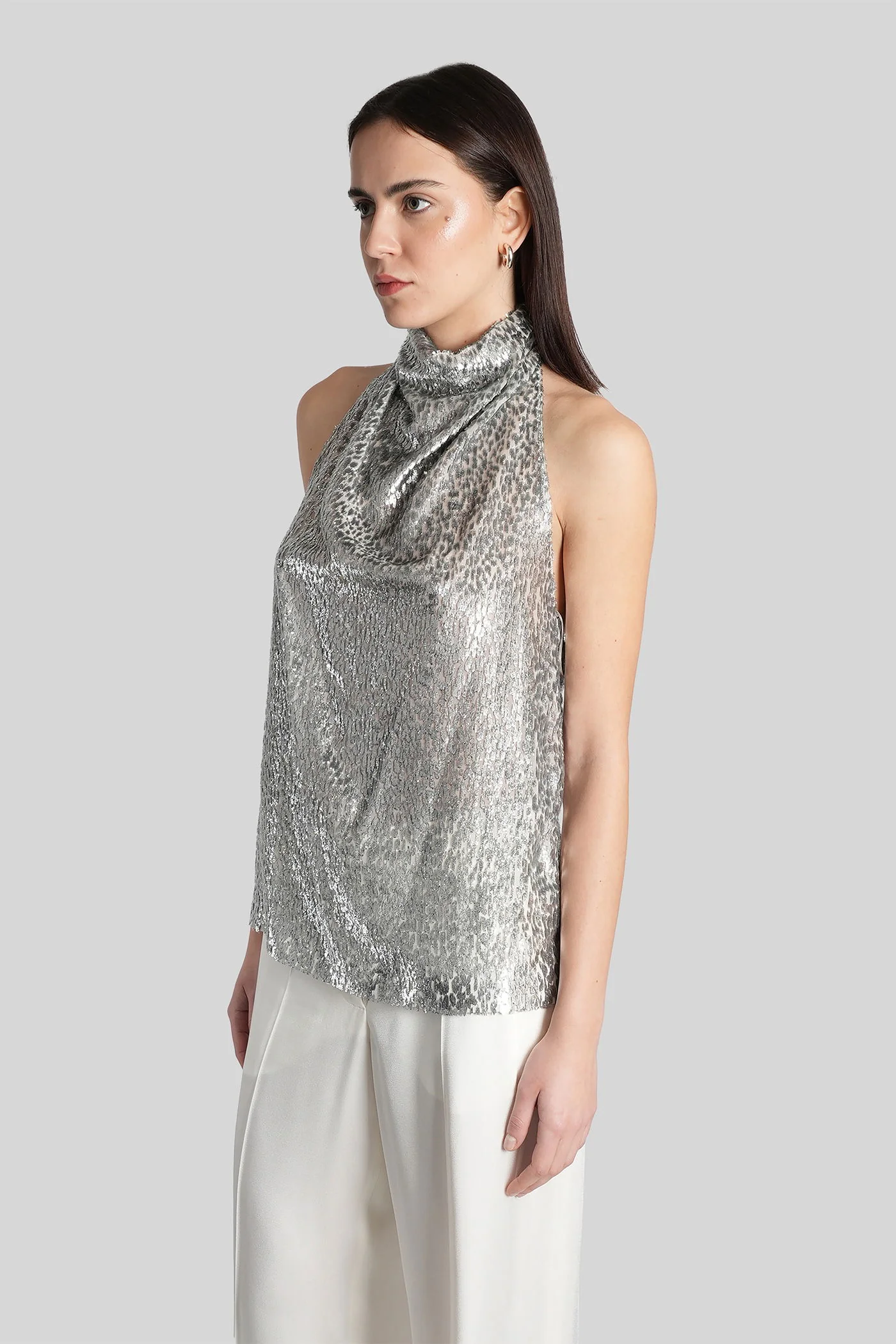 Topwear in silver polyester - Image 4