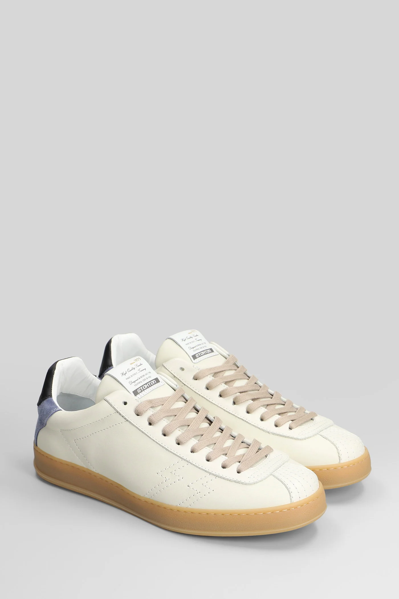 Zapper Sneakers in beige leather - Image 2