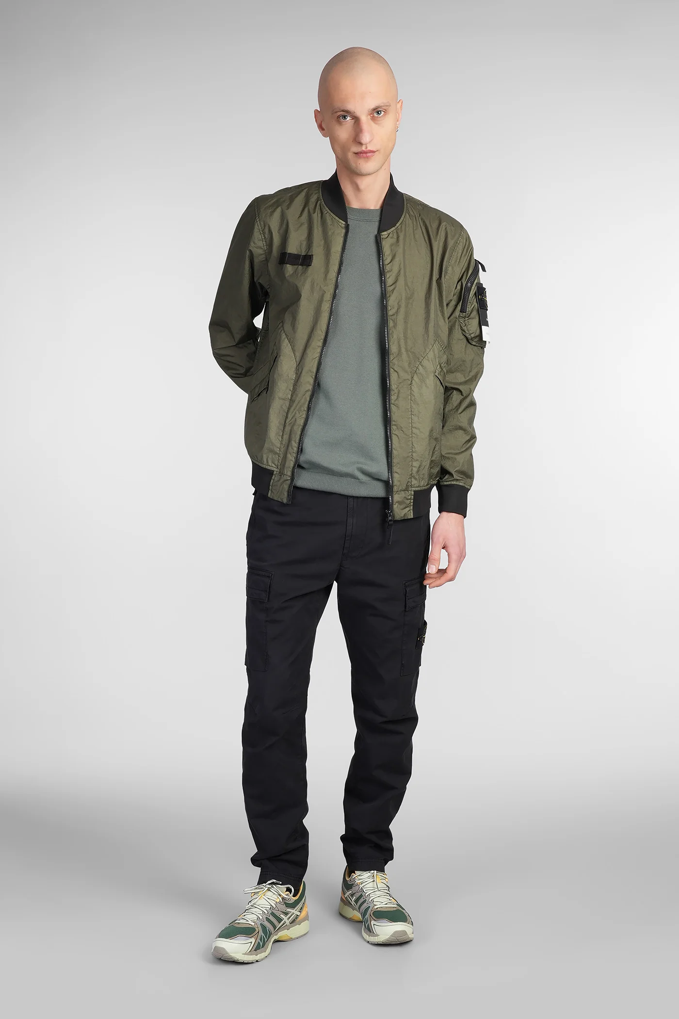 Bomber Jacket in green polyamide - Image 2