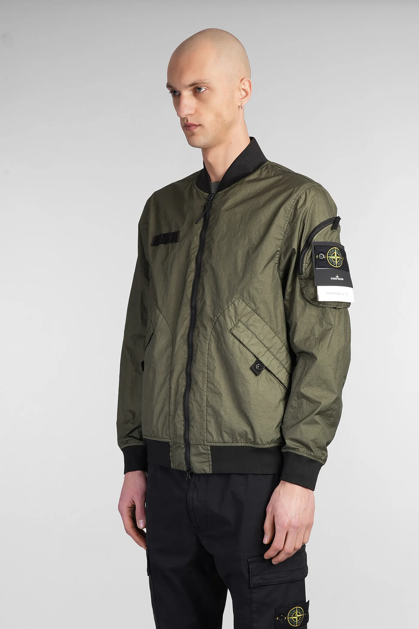 Bomber Jacket in green polyamide - Image 4