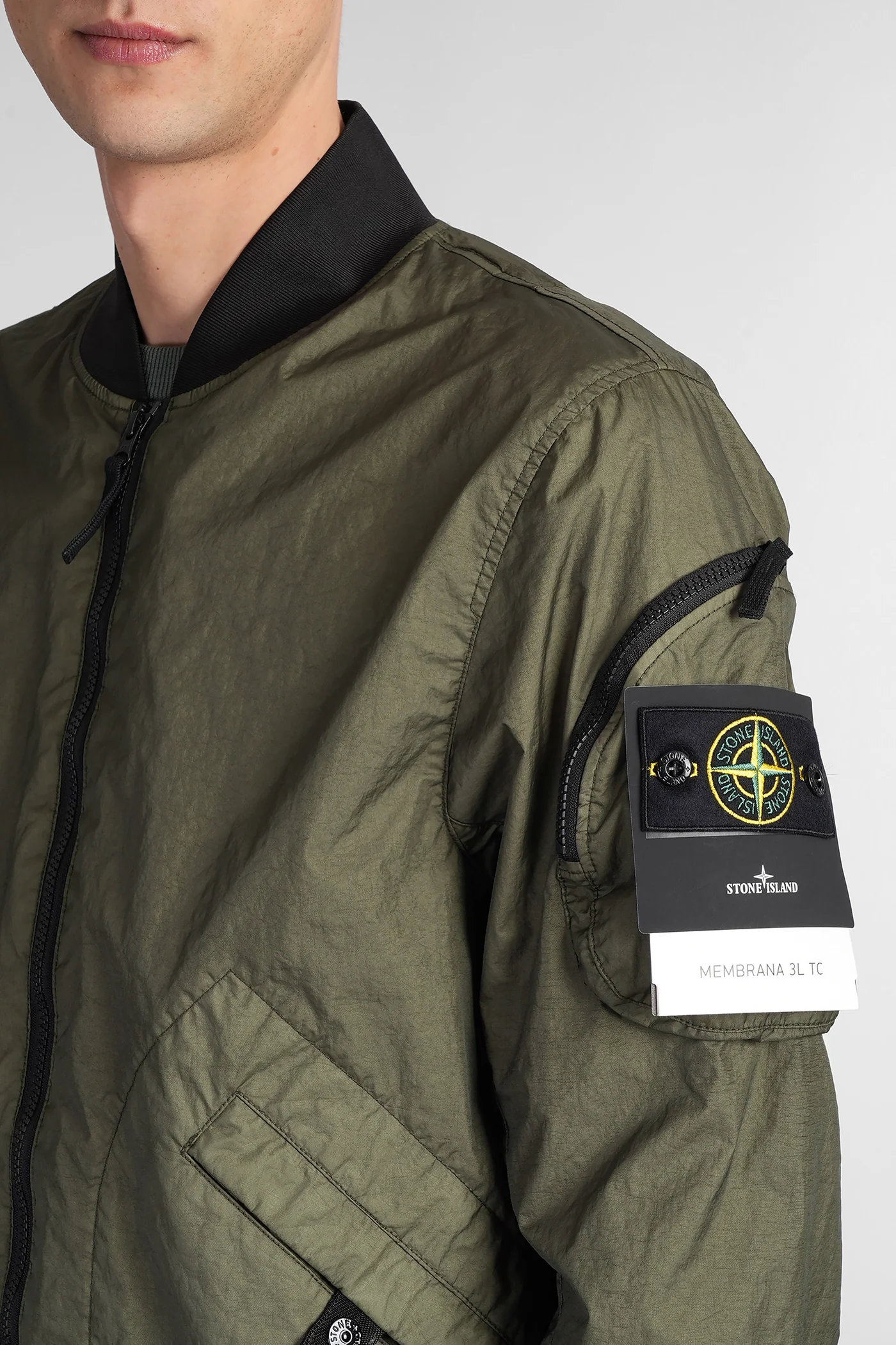 Bomber Jacket in green polyamide - Image 5