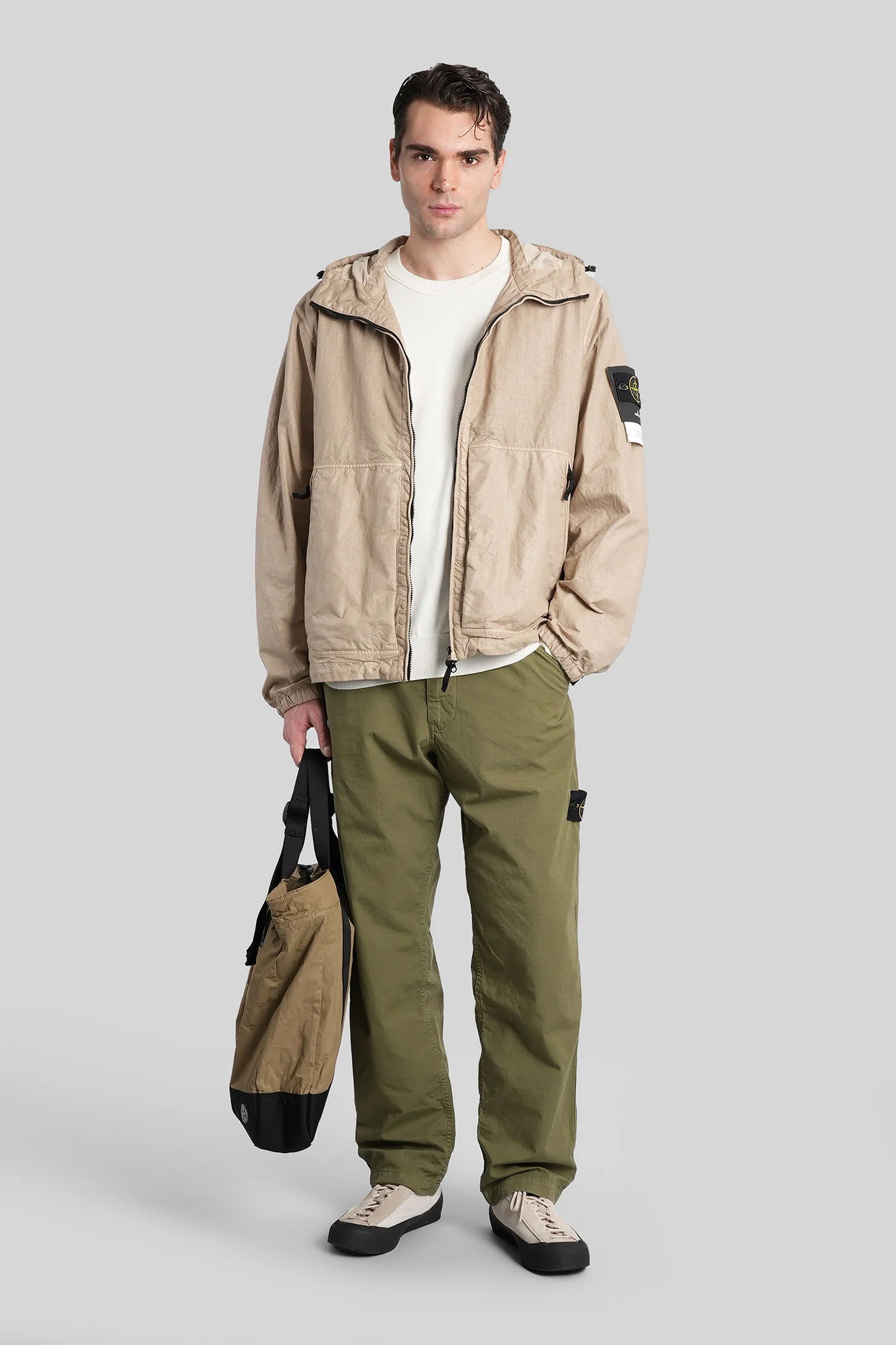 Casual jacket in beige polyamide - Image 2