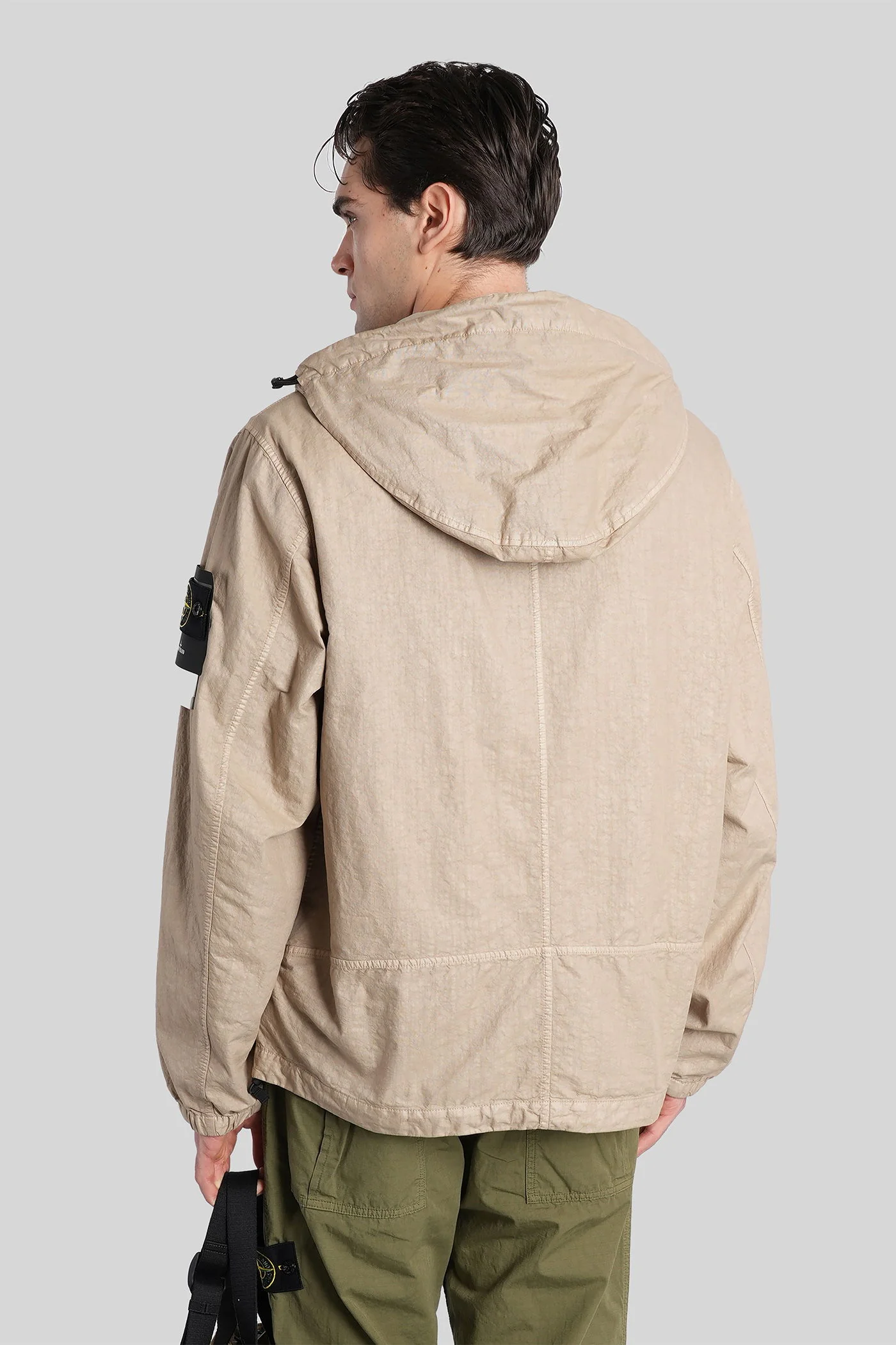 Casual jacket in beige polyamide - Image 3