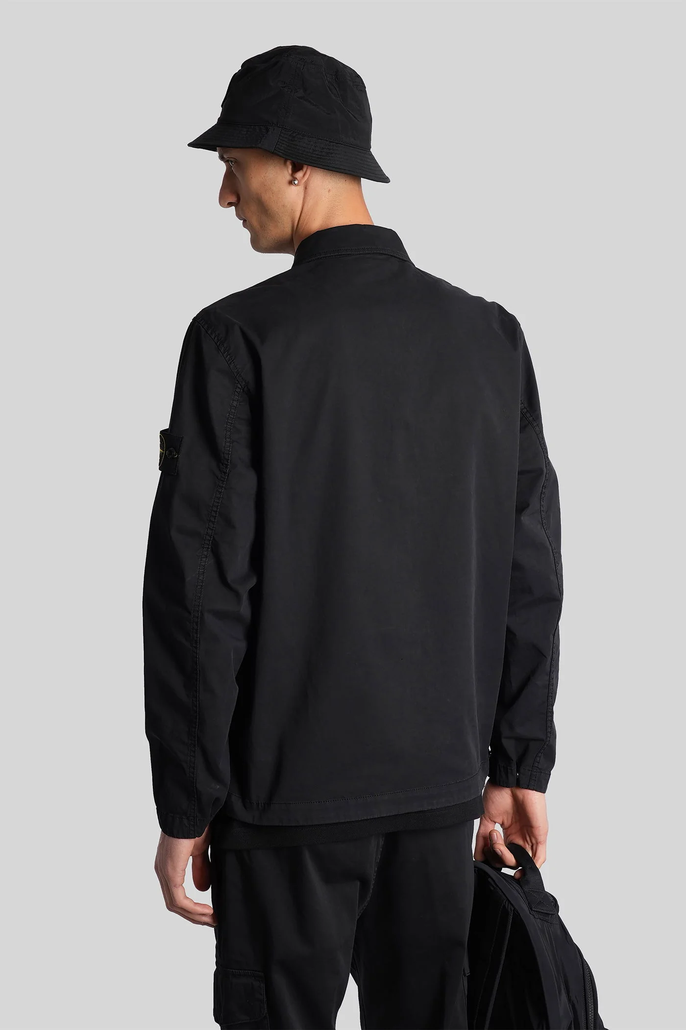 Casual jacket in black cotton - Image 3