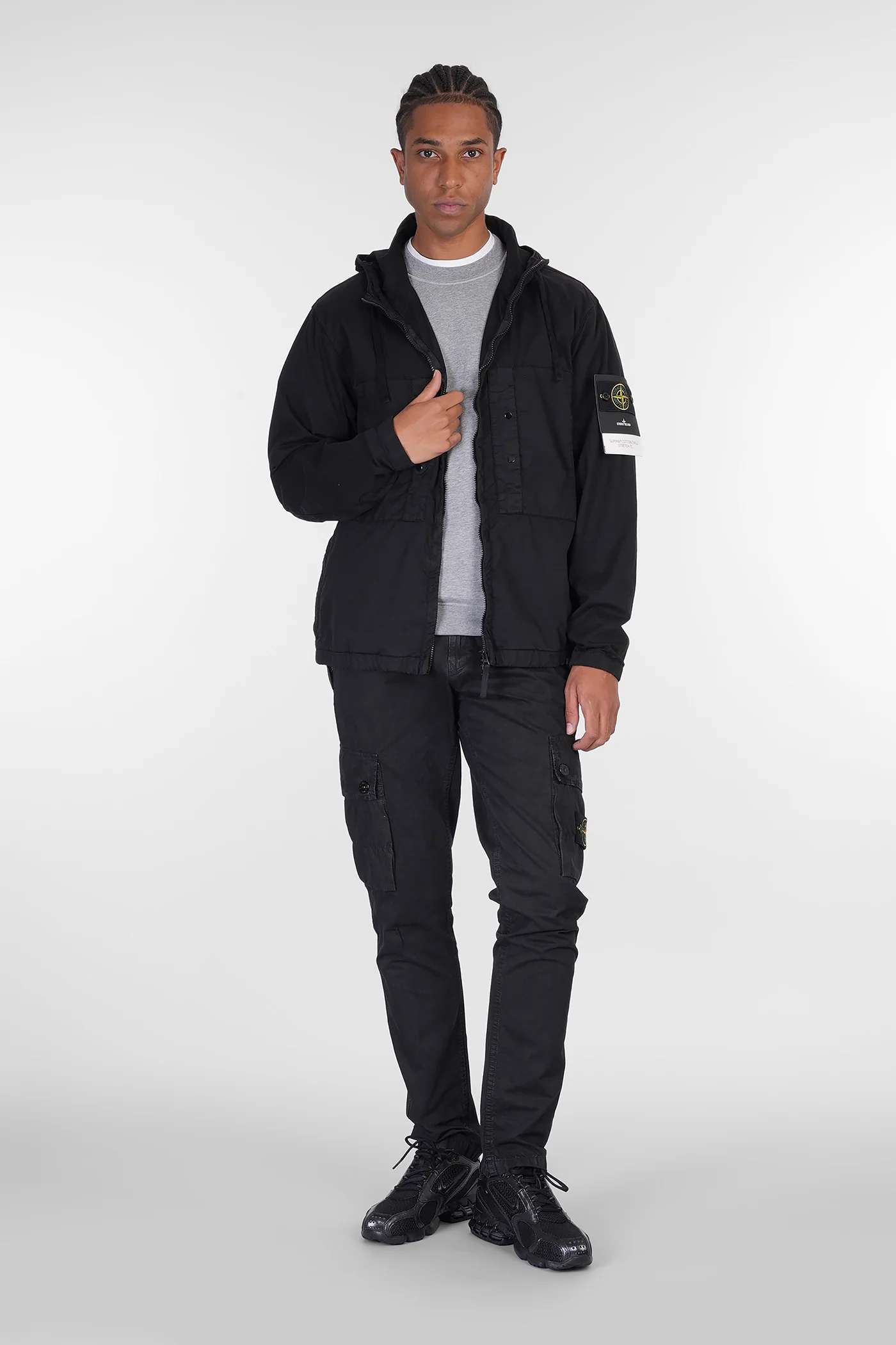 Casual jacket in black cotton - Image 2