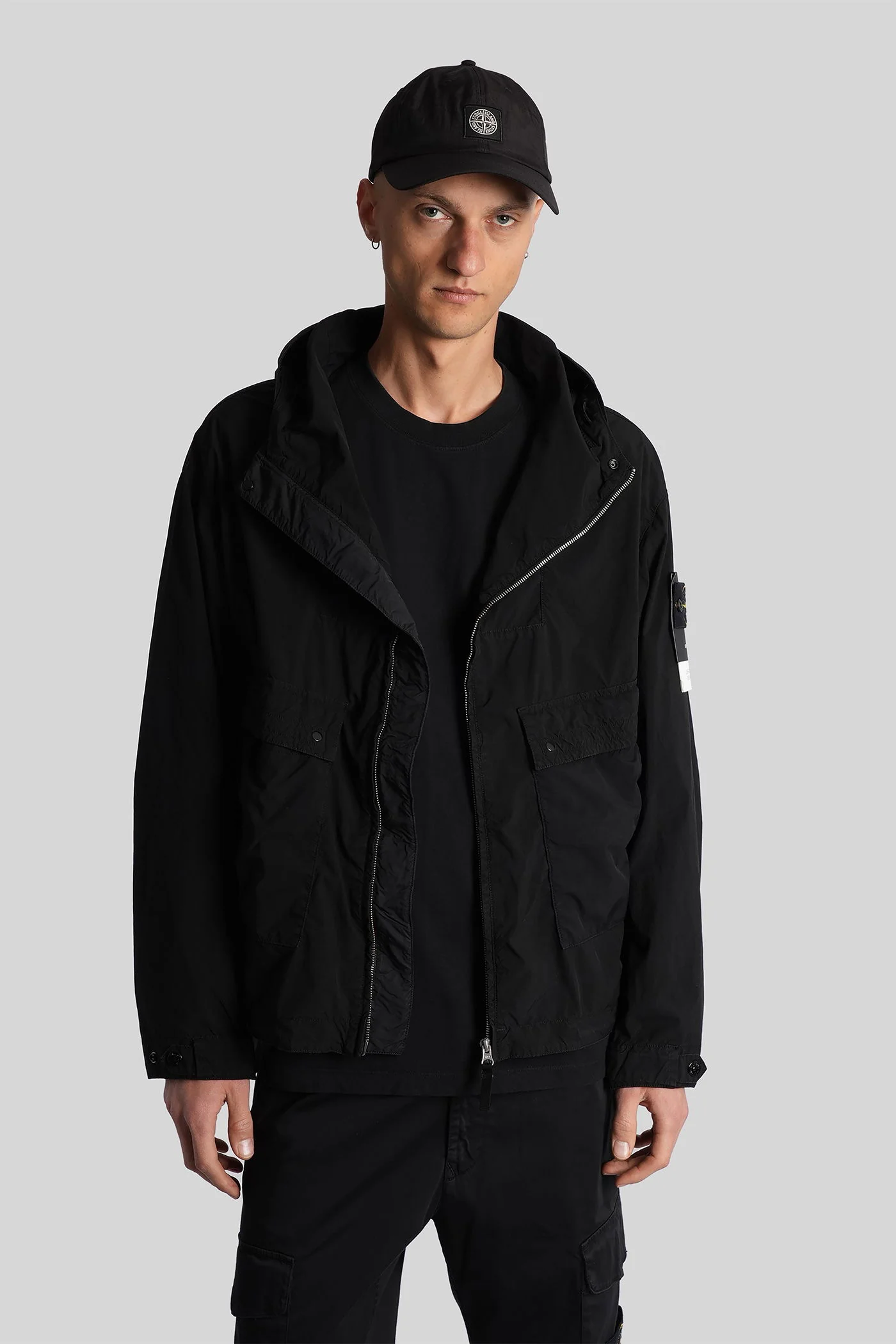 Casual jacket in black polyester