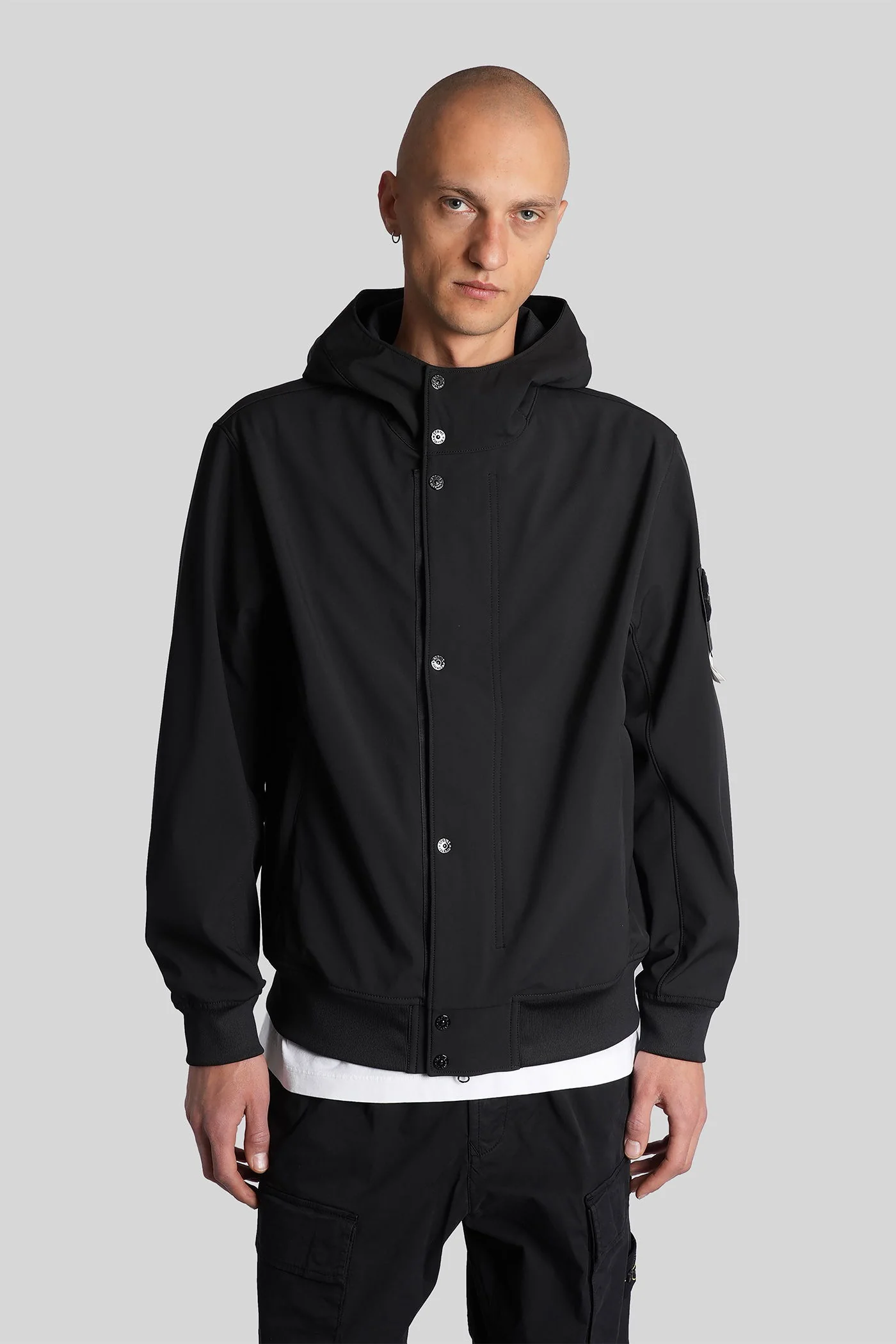 Casual jacket in black polyester