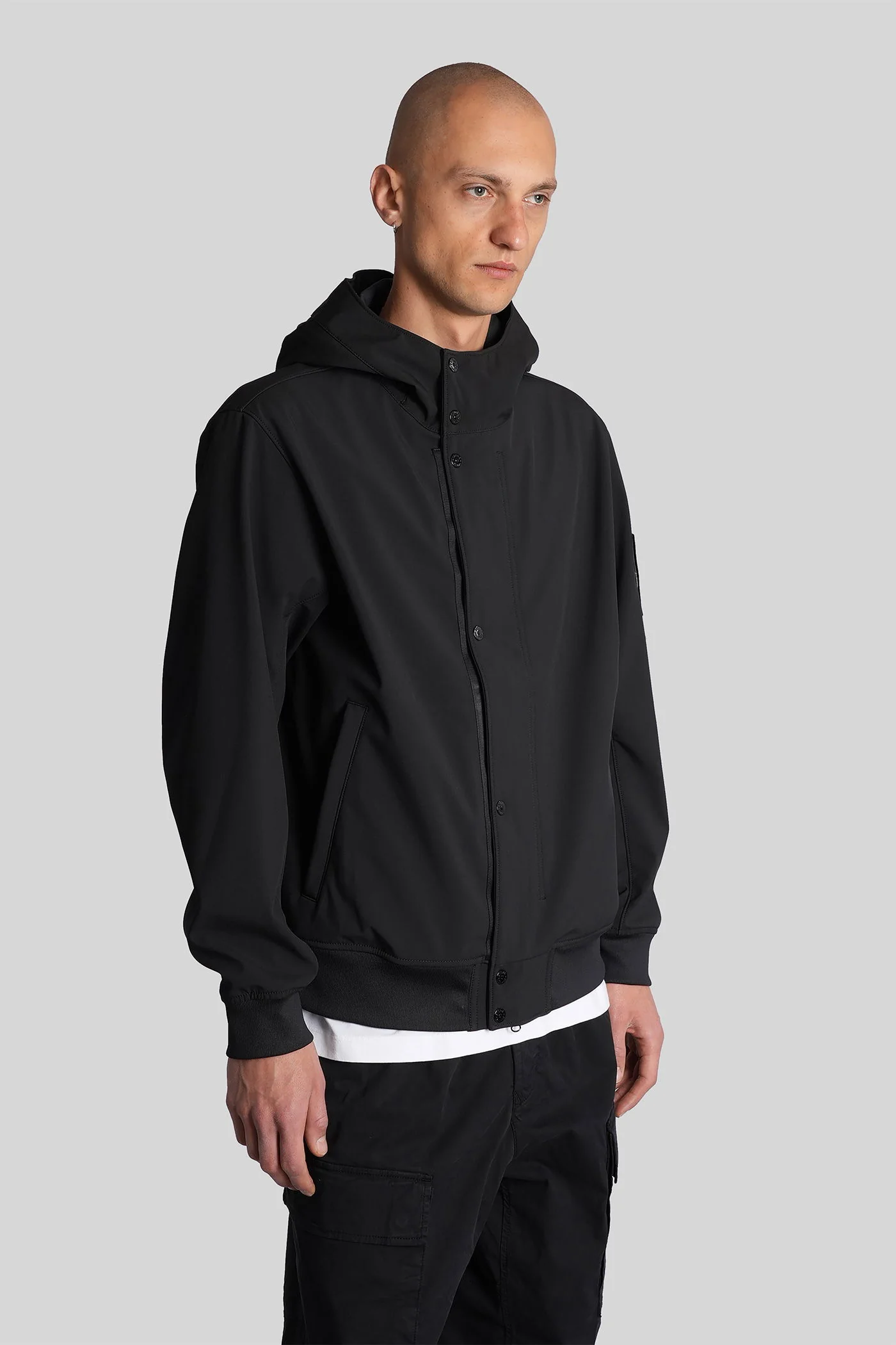 Casual jacket in black polyester - Image 4