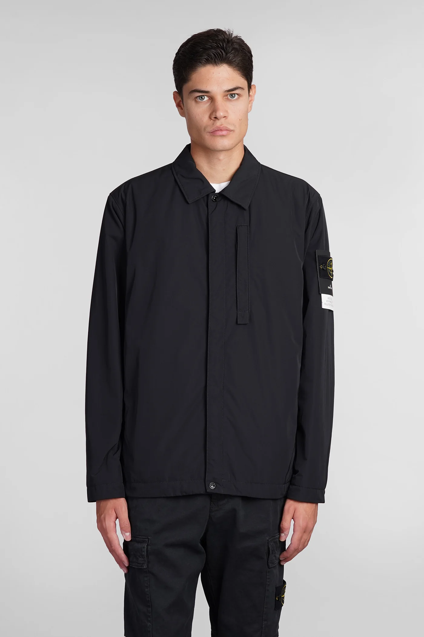 Casual jacket in black polyester