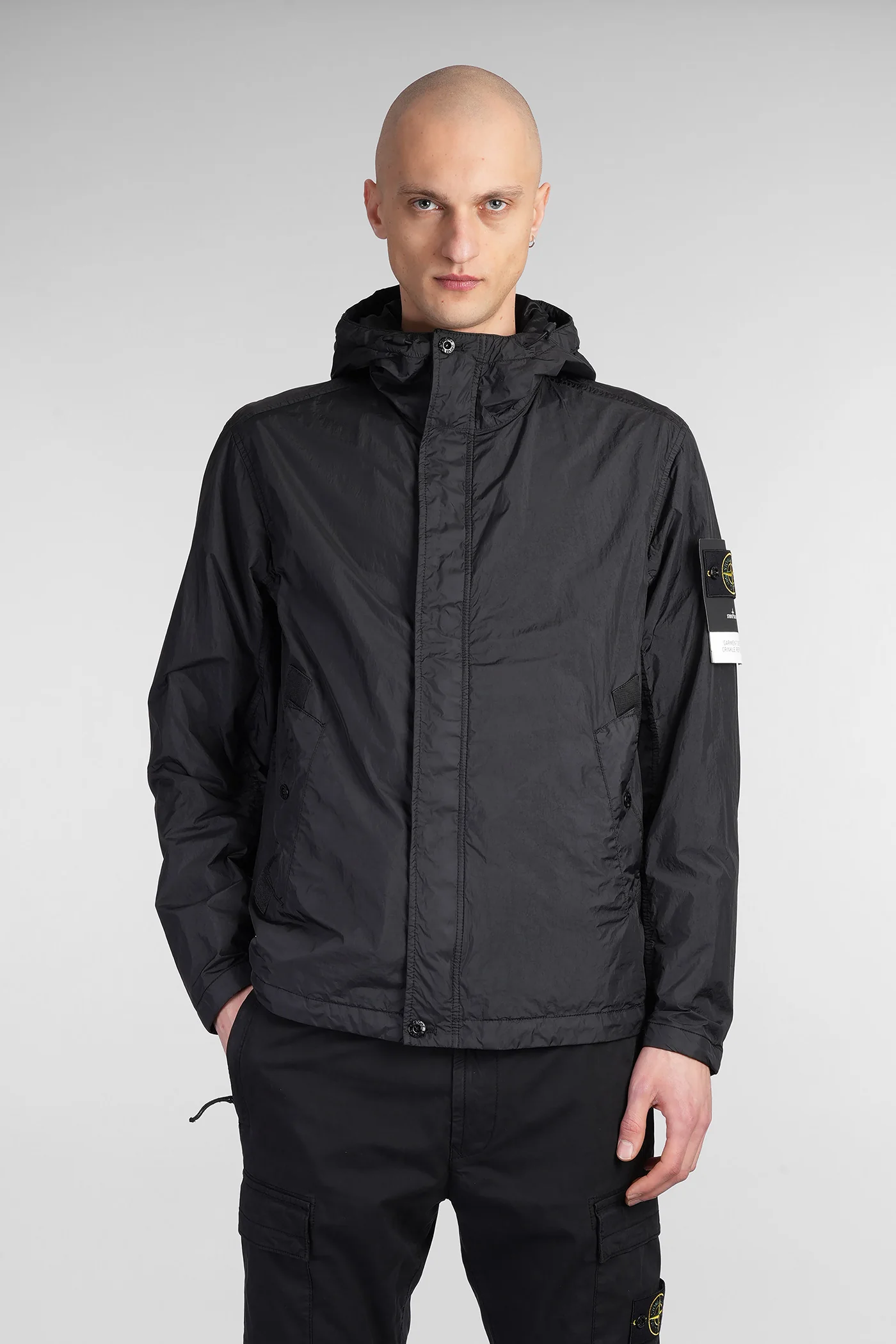 Casual jacket in black polyester