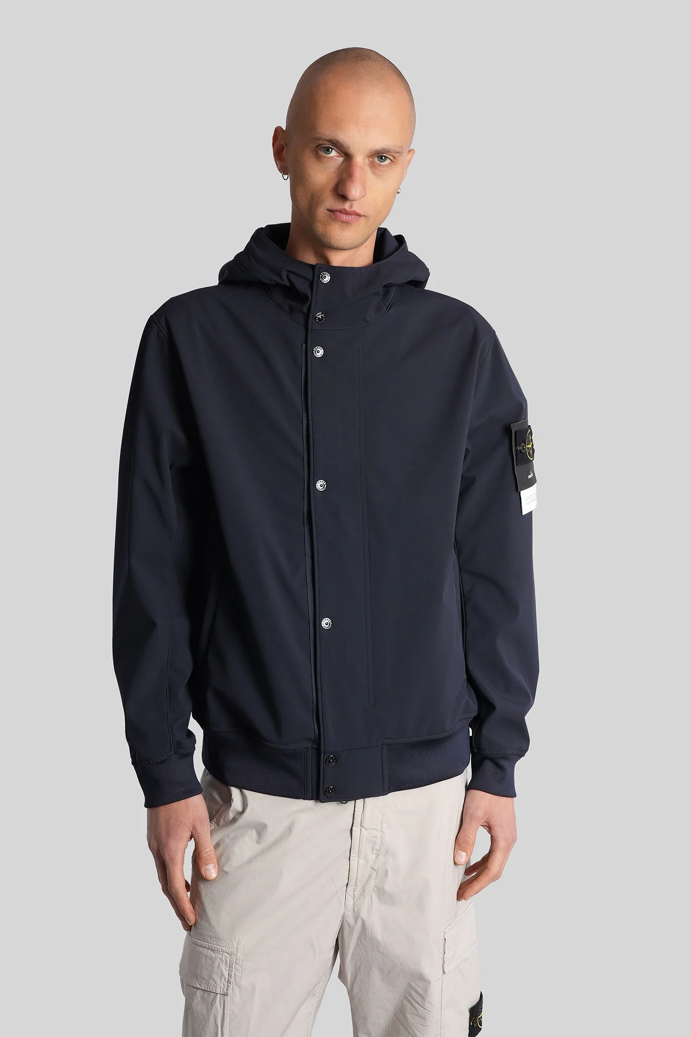 Casual jacket in blue polyester