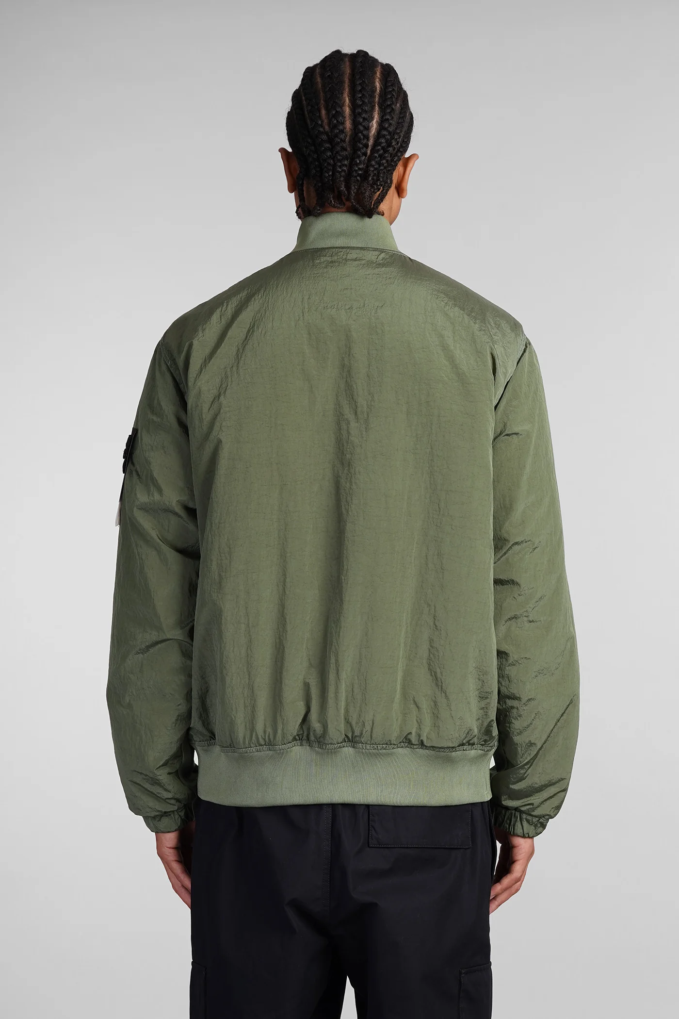 Casual jacket in green polyamide - Image 3