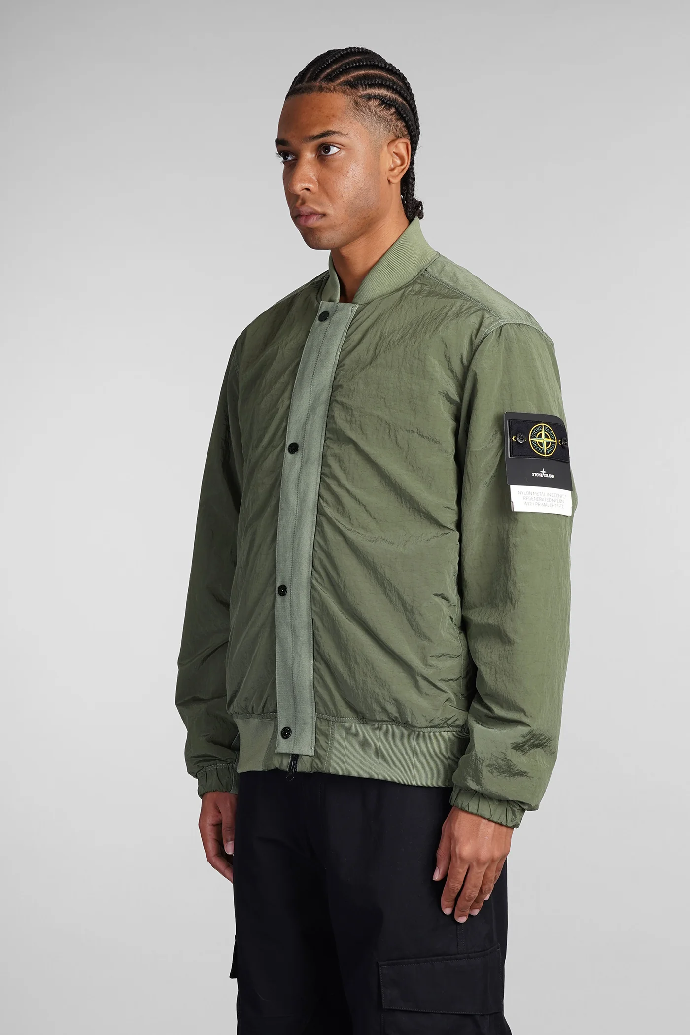 Casual jacket in green polyamide - Image 4