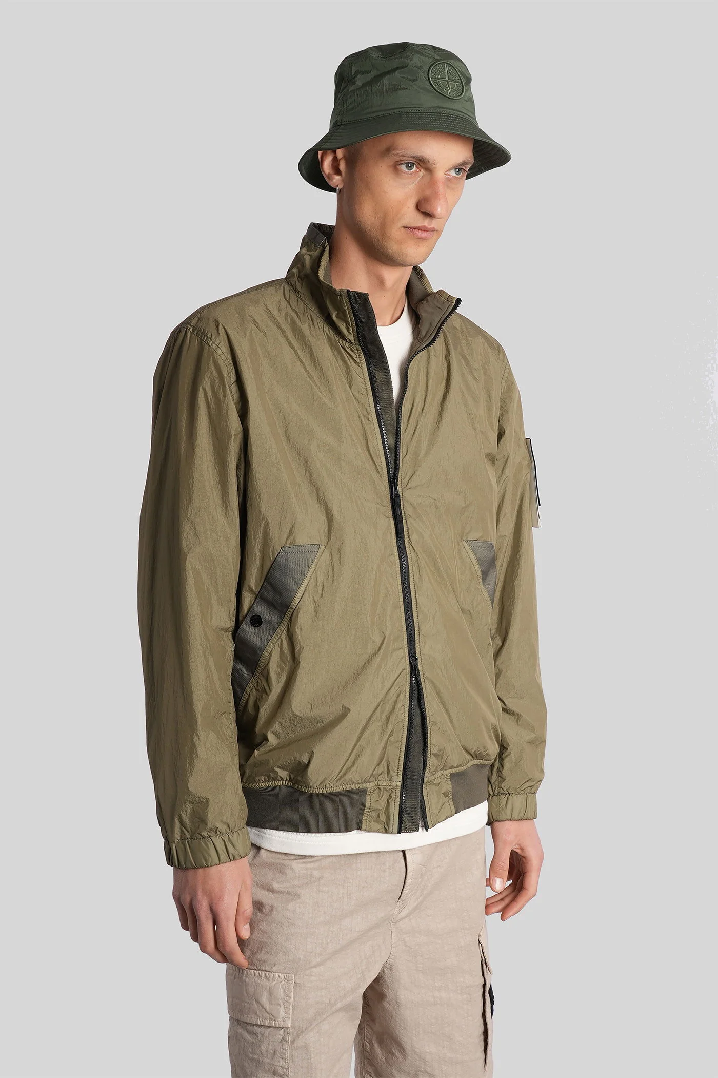 Casual jacket in green polyamide - Image 4