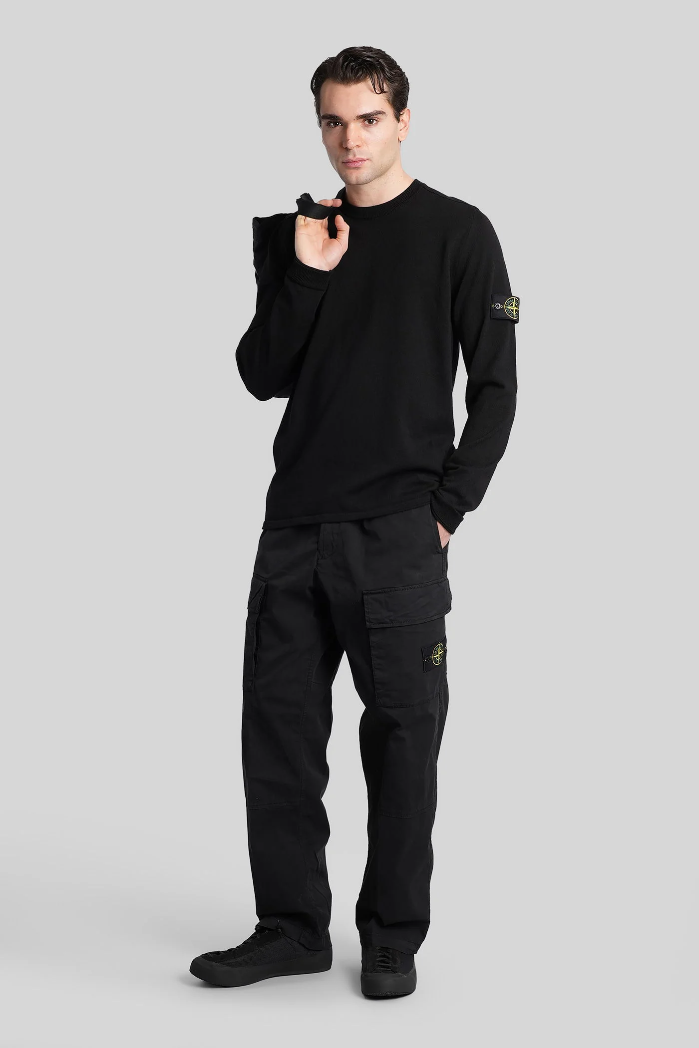 Knitwear in black cotton - Image 2