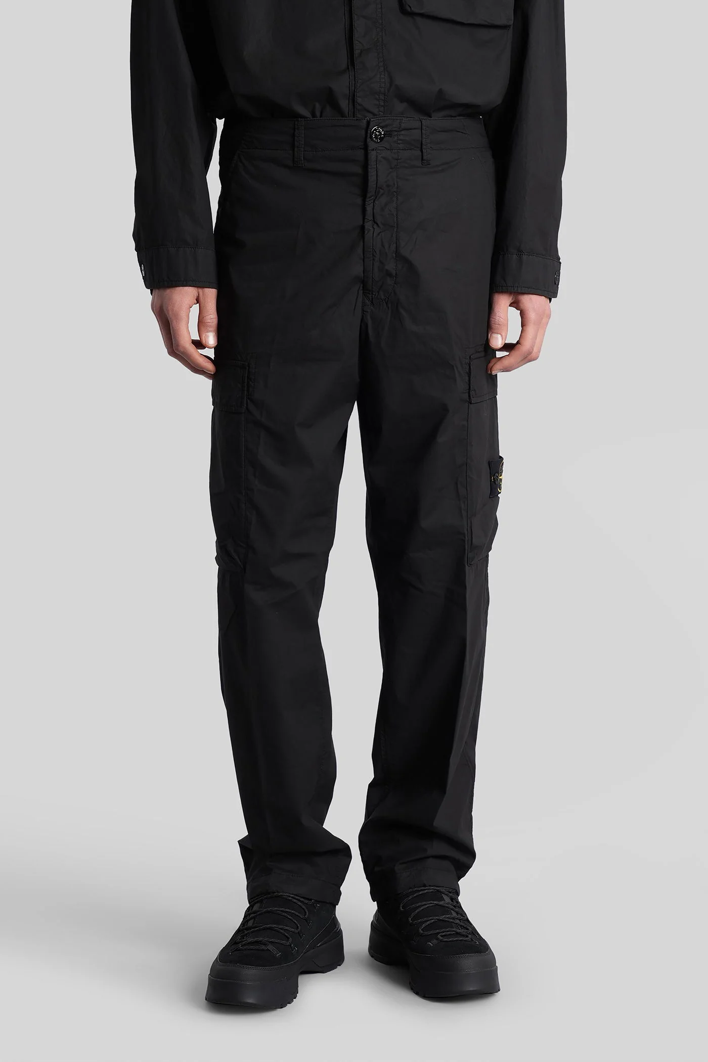 Pants in black cotton
