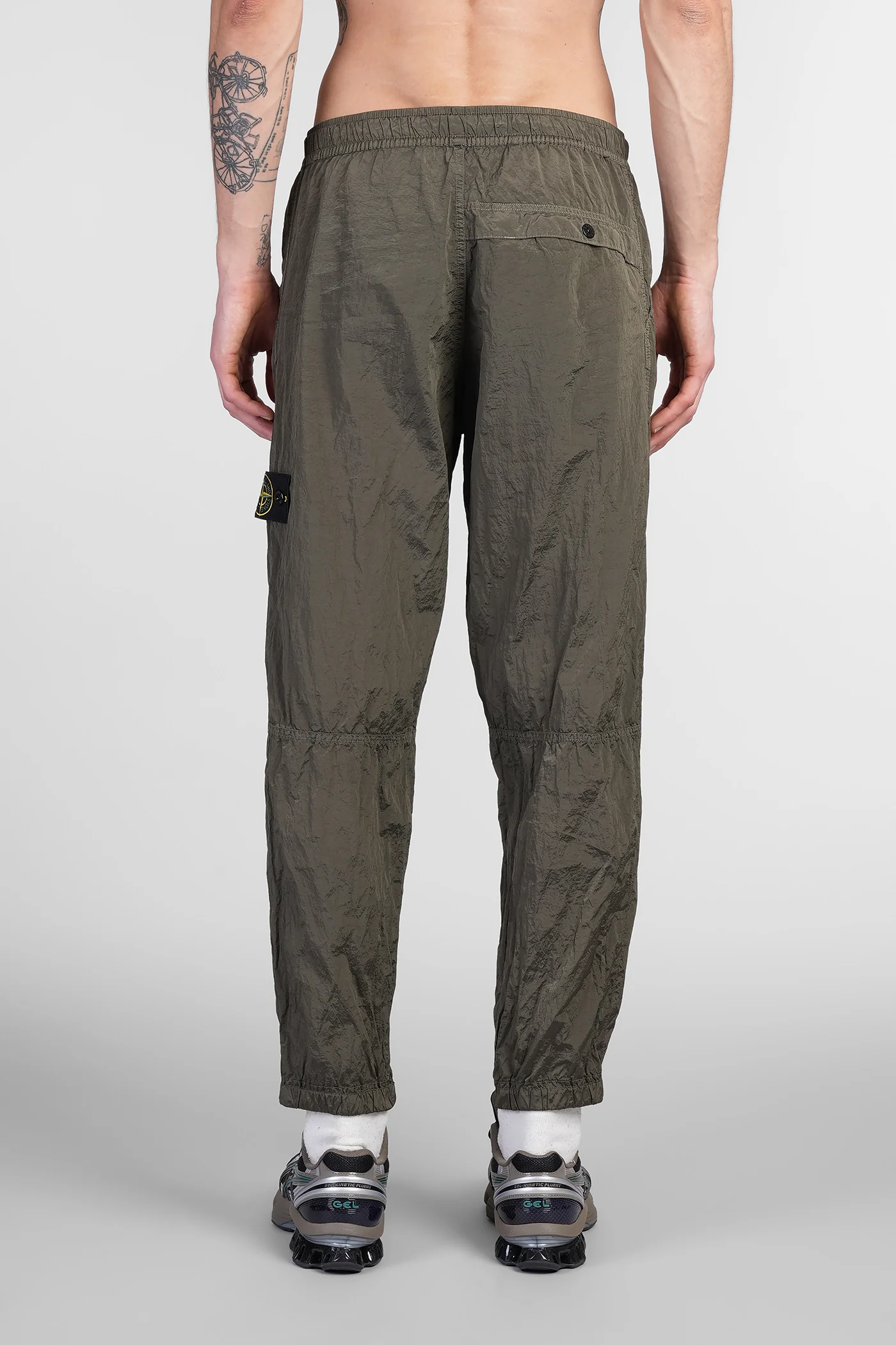 Pants in green polyamide - Image 3