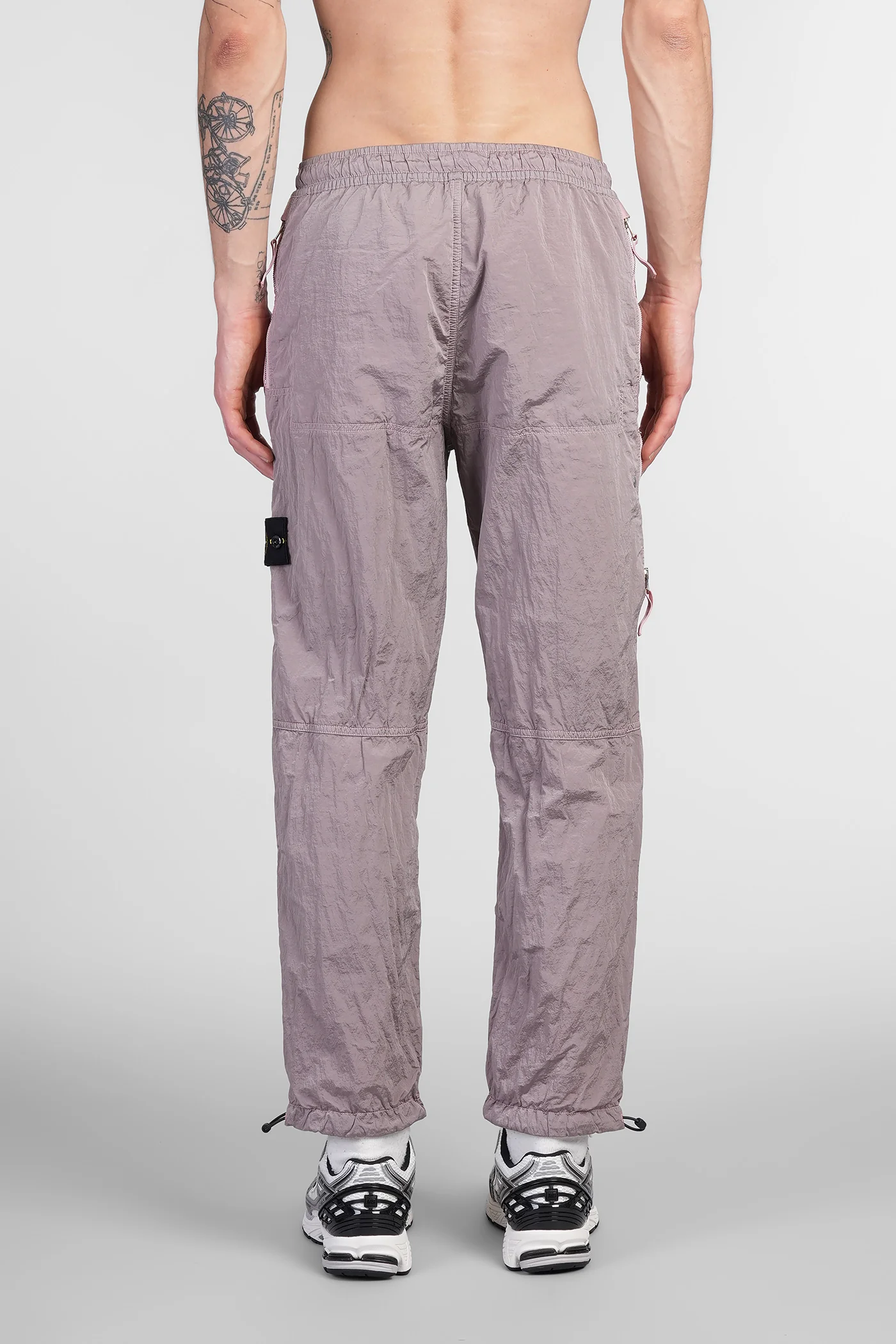 Pants in rose-pink polyamide - Image 3