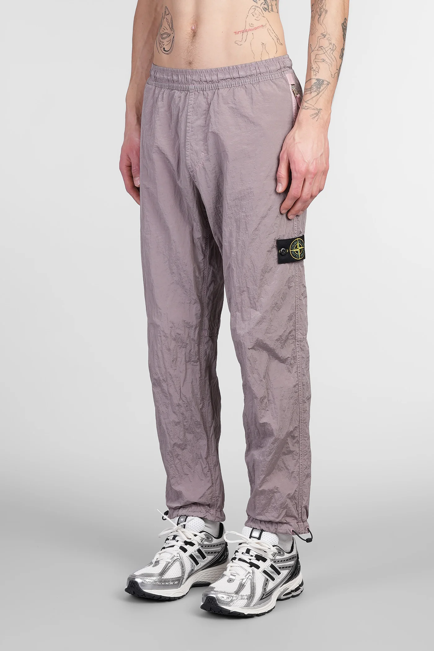 Pants in rose-pink polyamide - Image 4