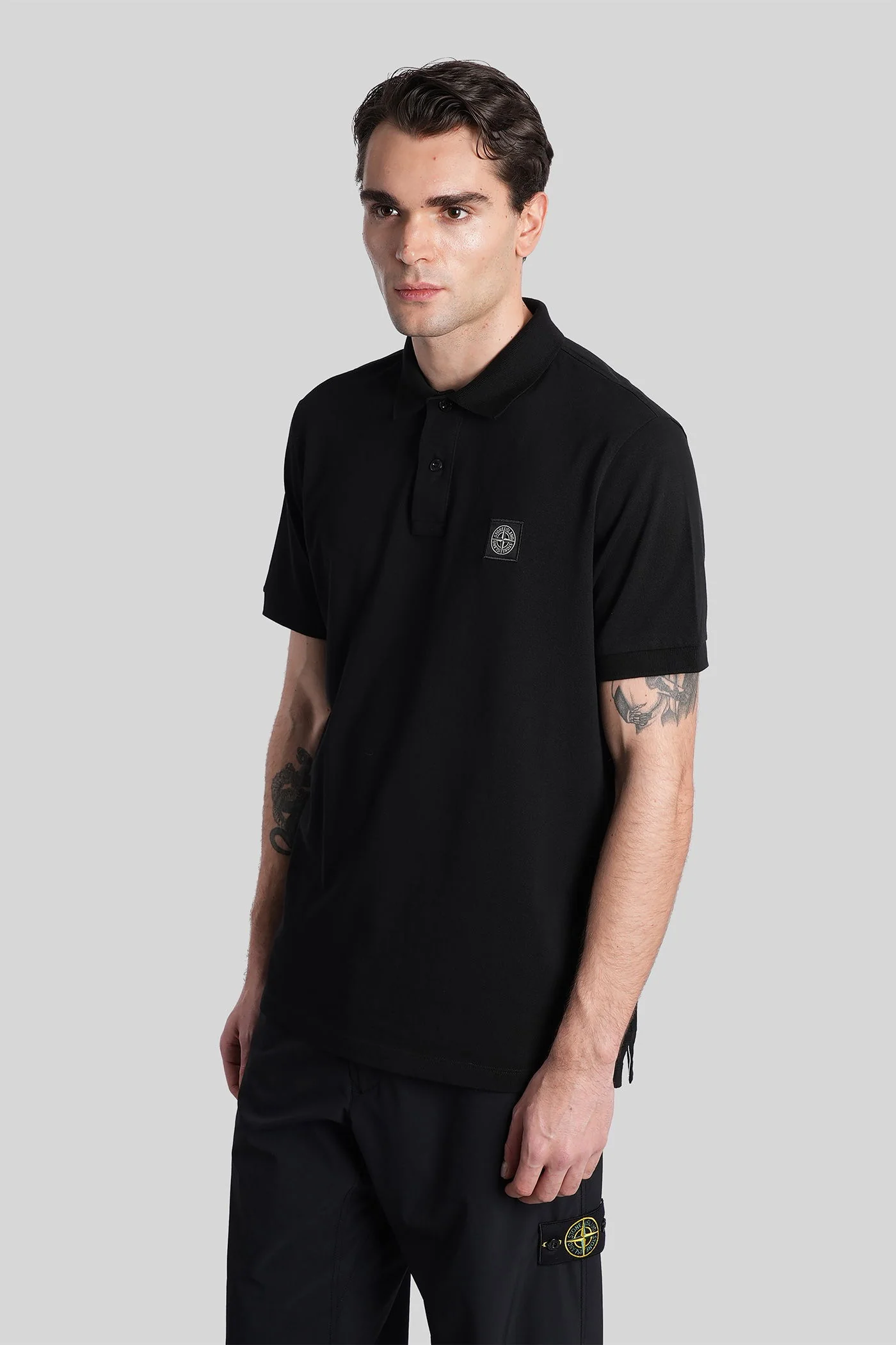 Polo in black cotton - Image 4