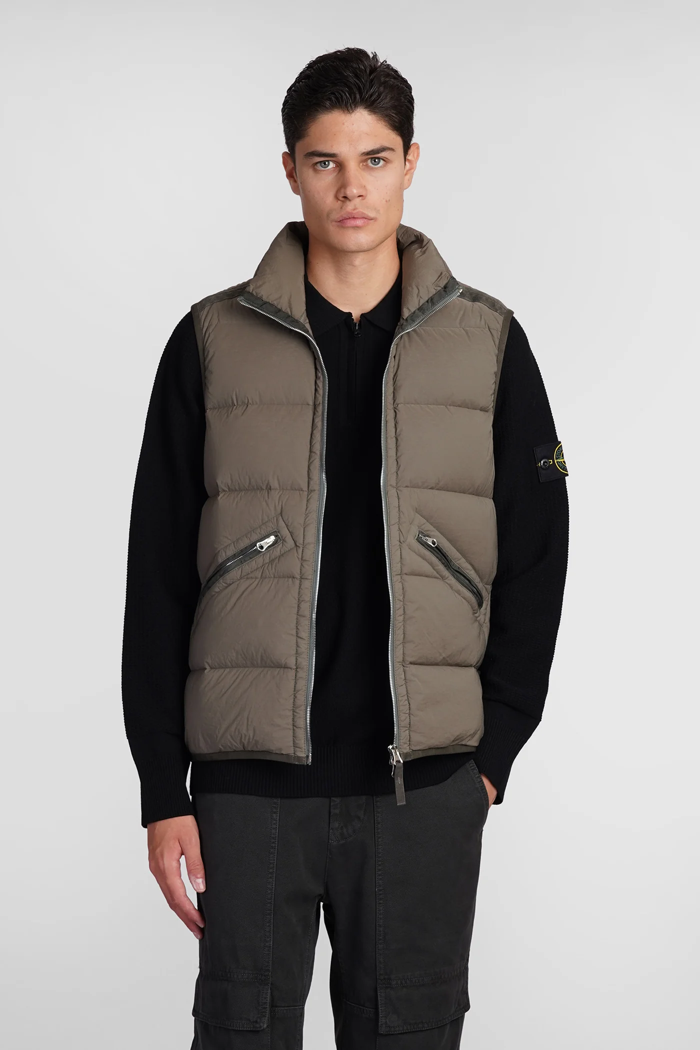puffer in brown polyamide