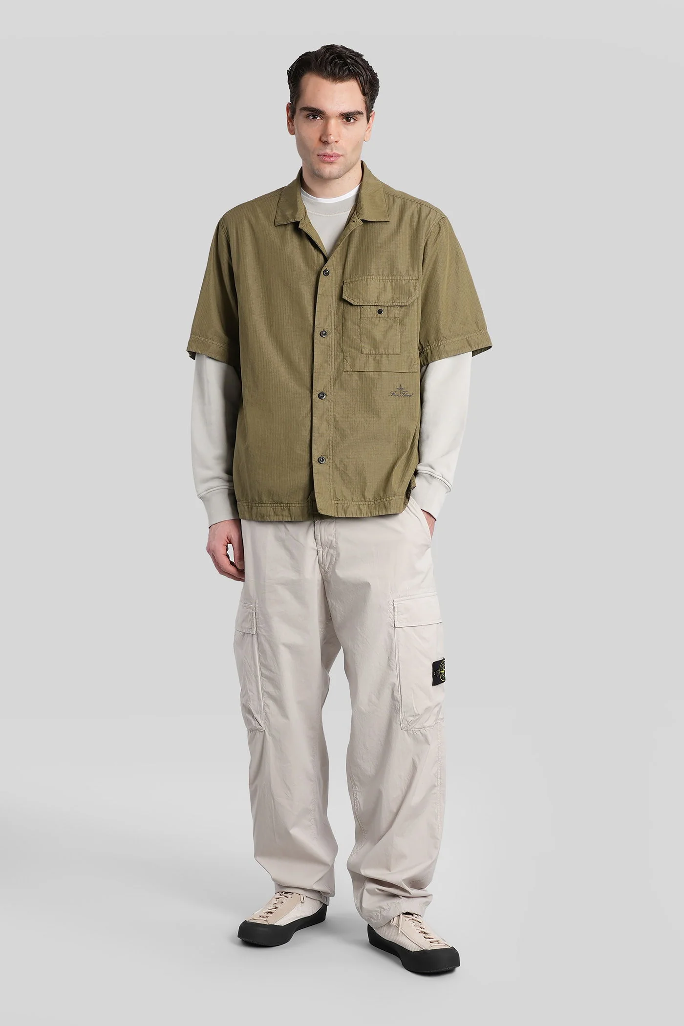 Shirt in green cotton - Image 2