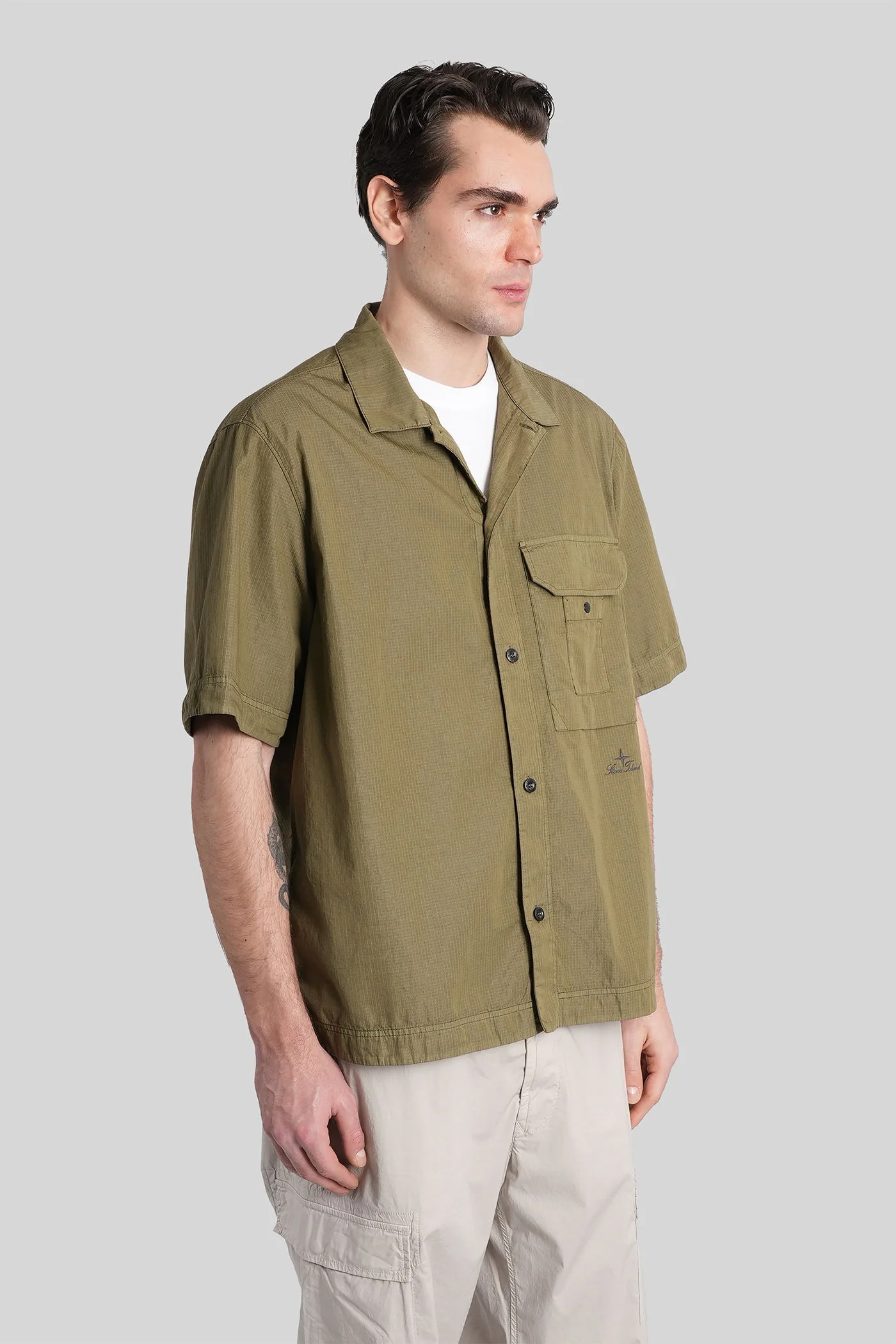 Shirt in green cotton - Image 4