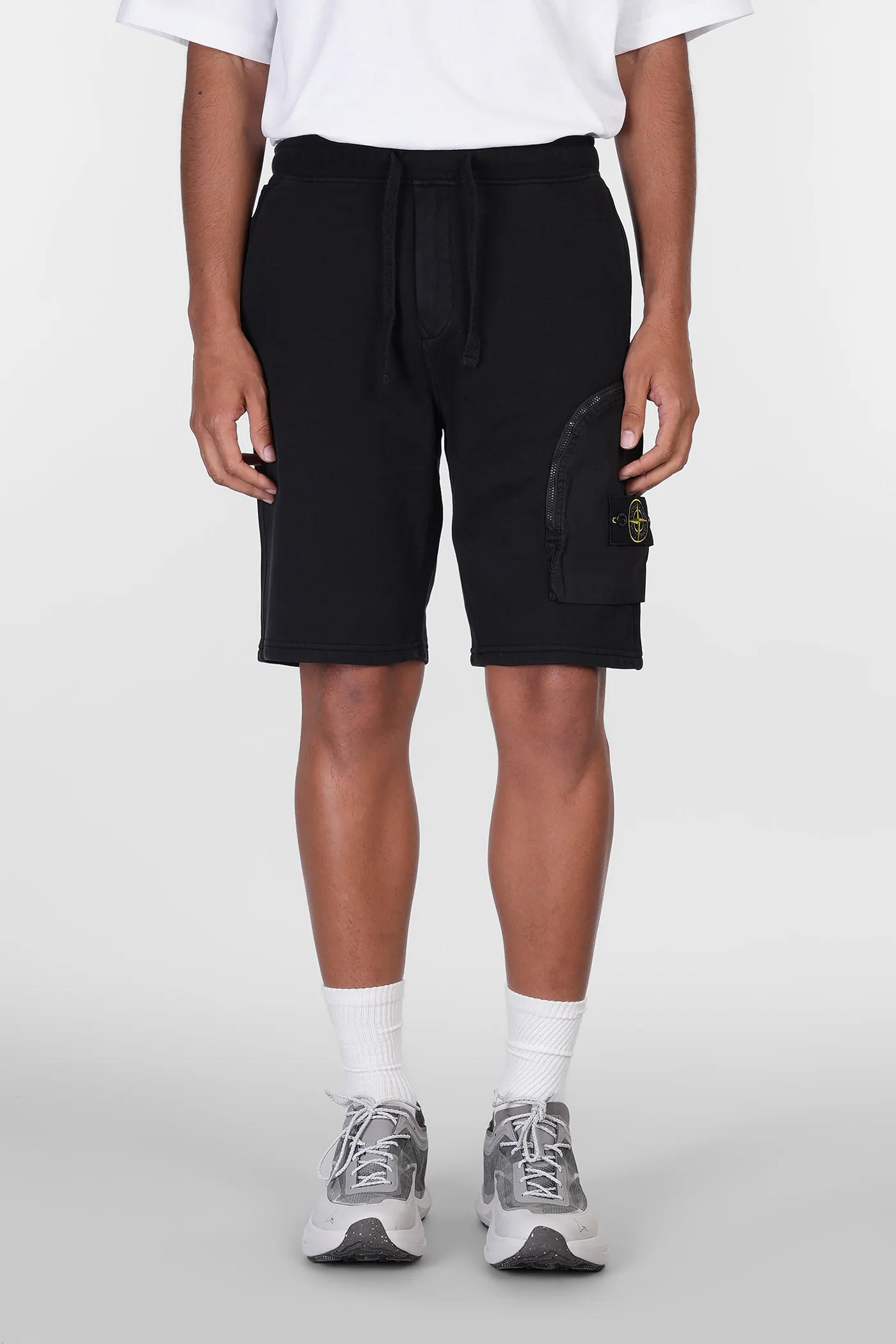 Shorts in black cotton