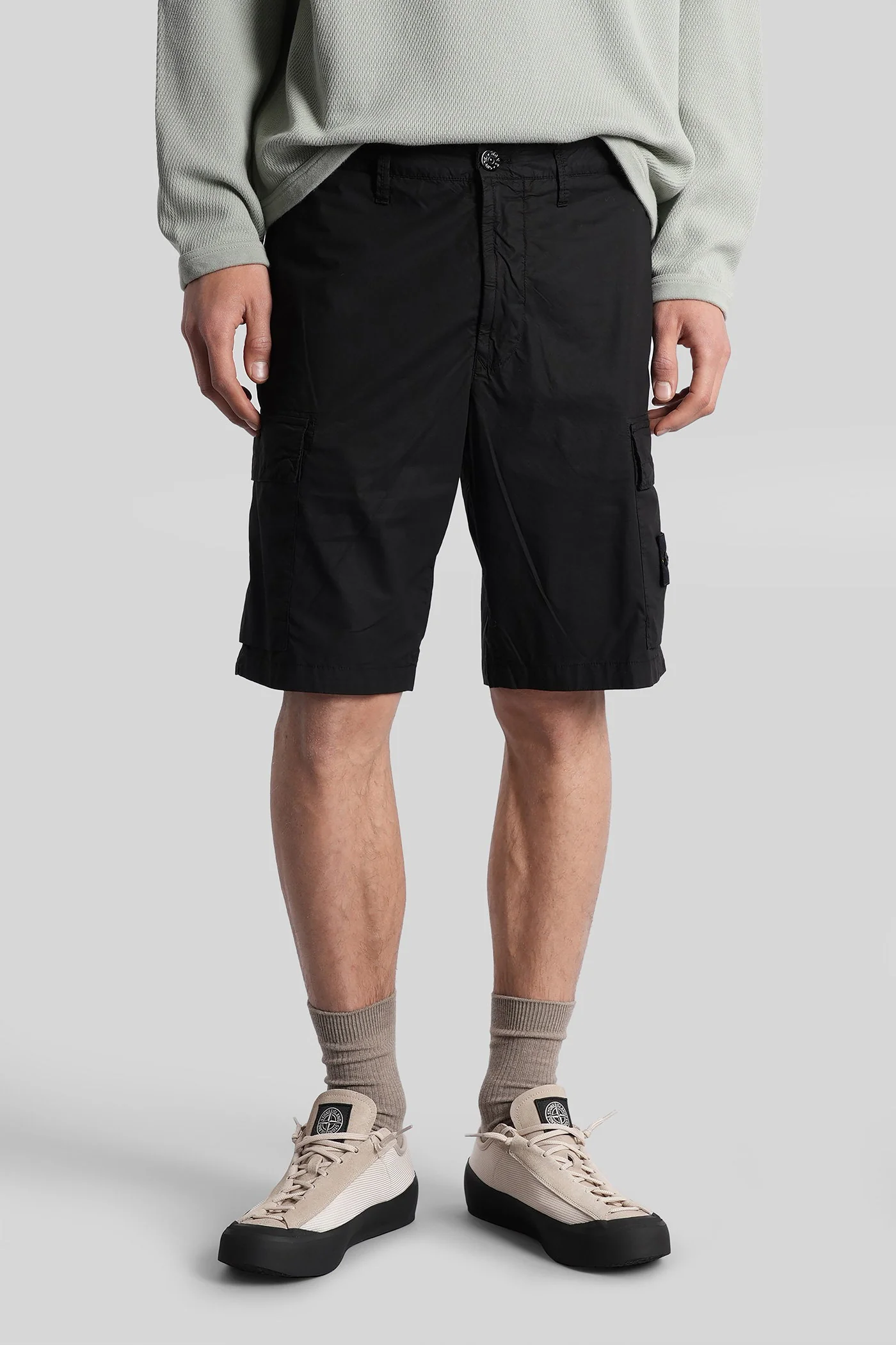 Shorts in black cotton