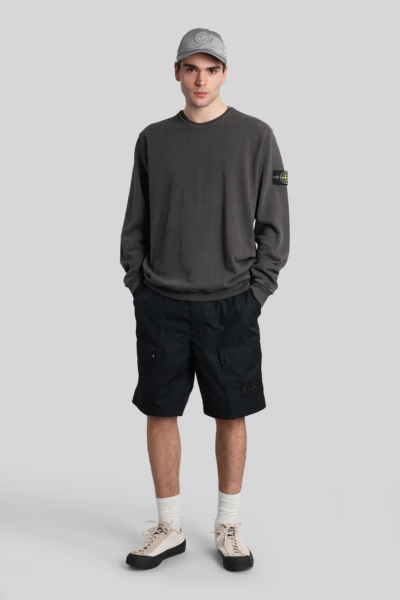 Shorts in black cotton - Image 2