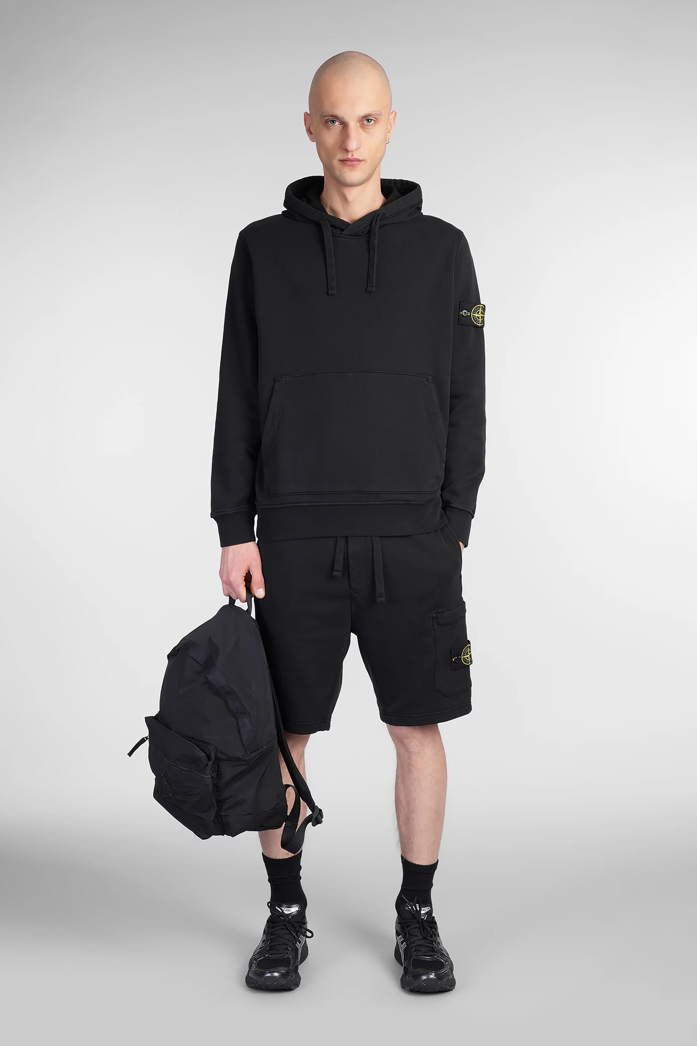 Shorts in black cotton - Image 2