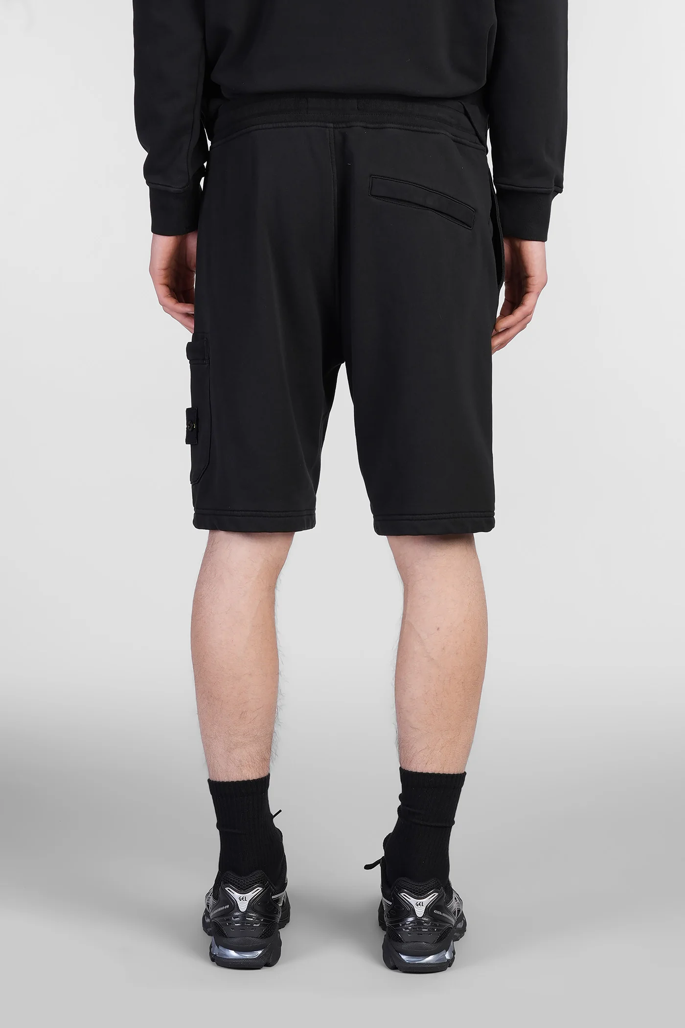 Shorts in black cotton - Image 3