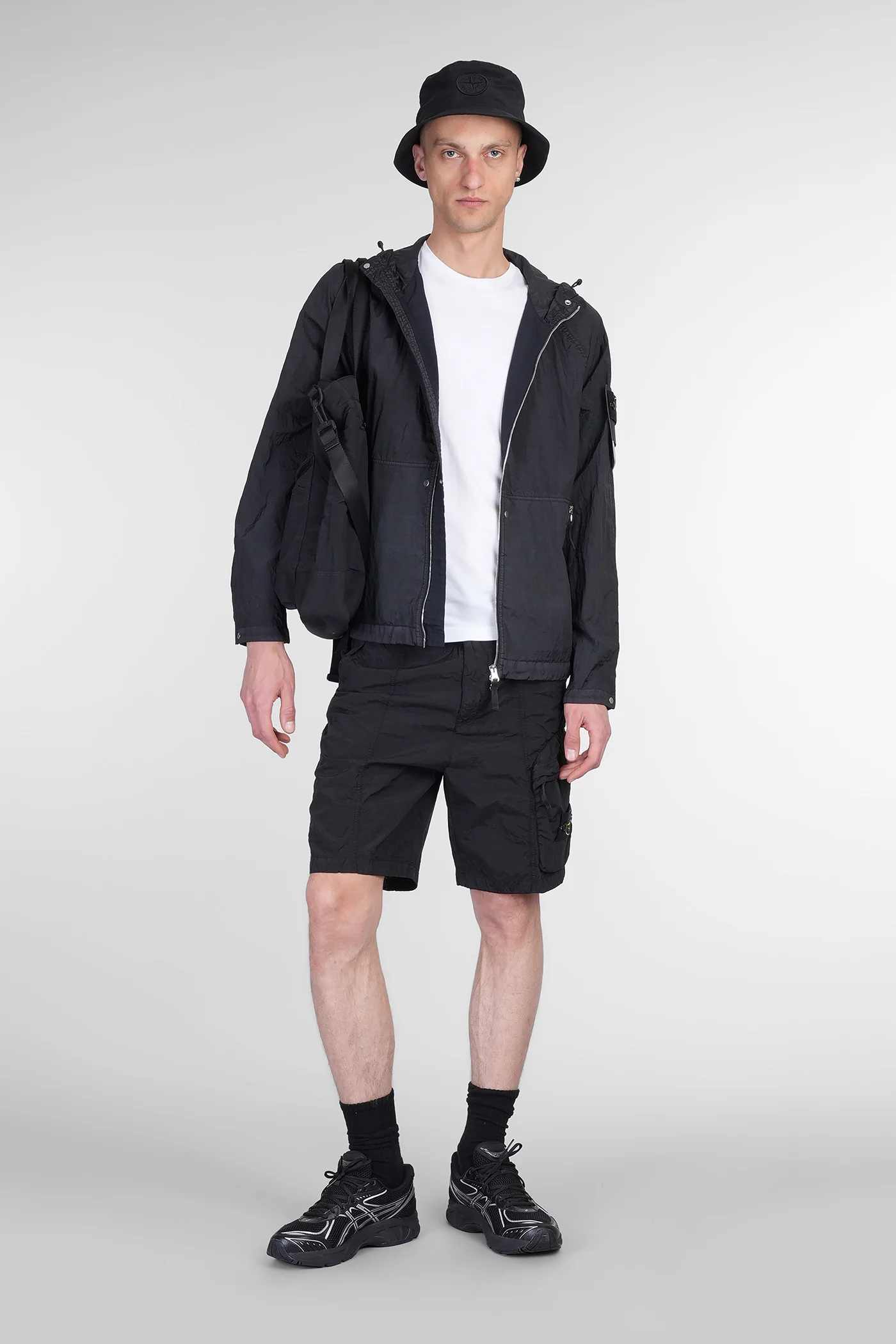Shorts in black polyamide - Image 2
