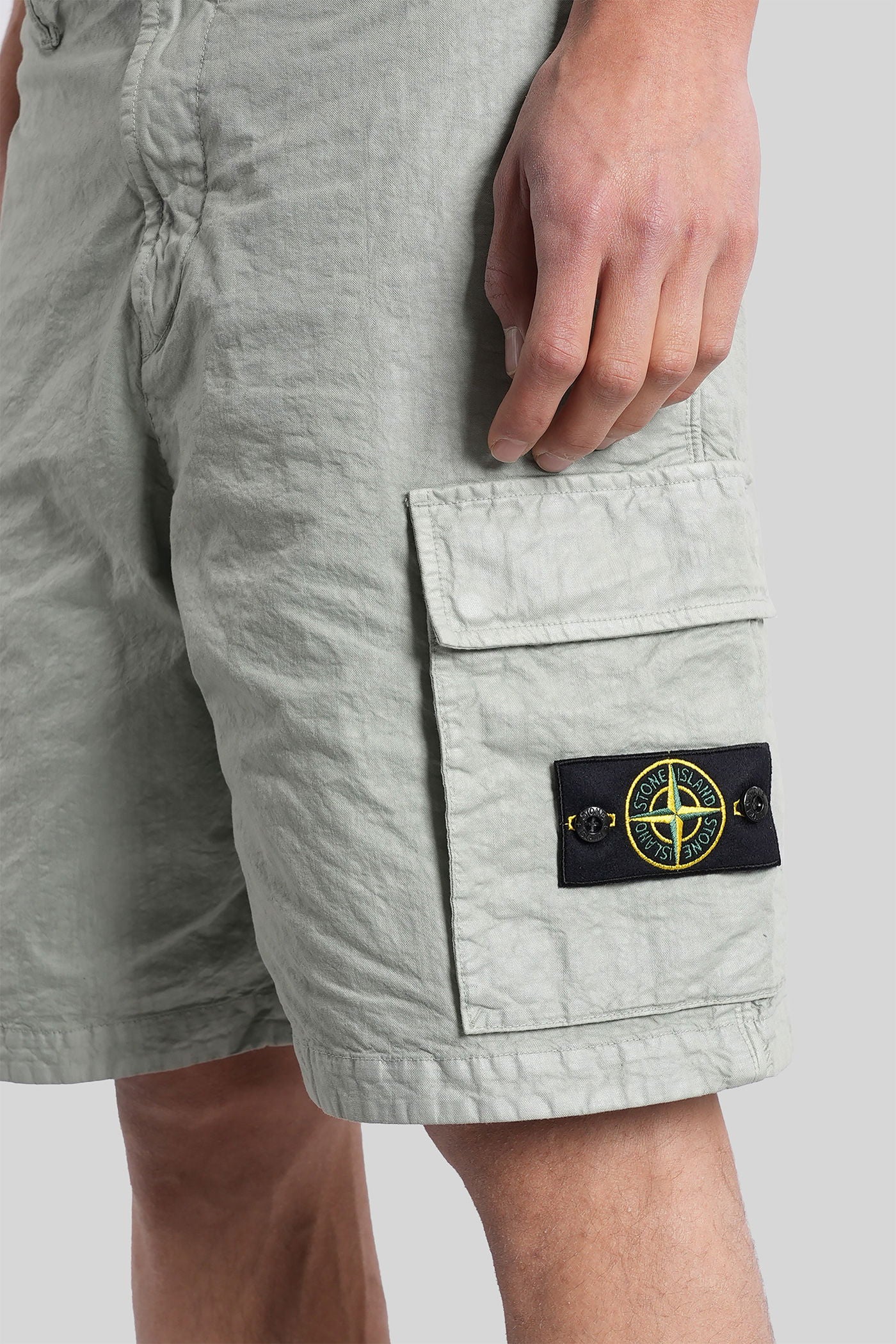 Shorts in green polyamide - Image 5