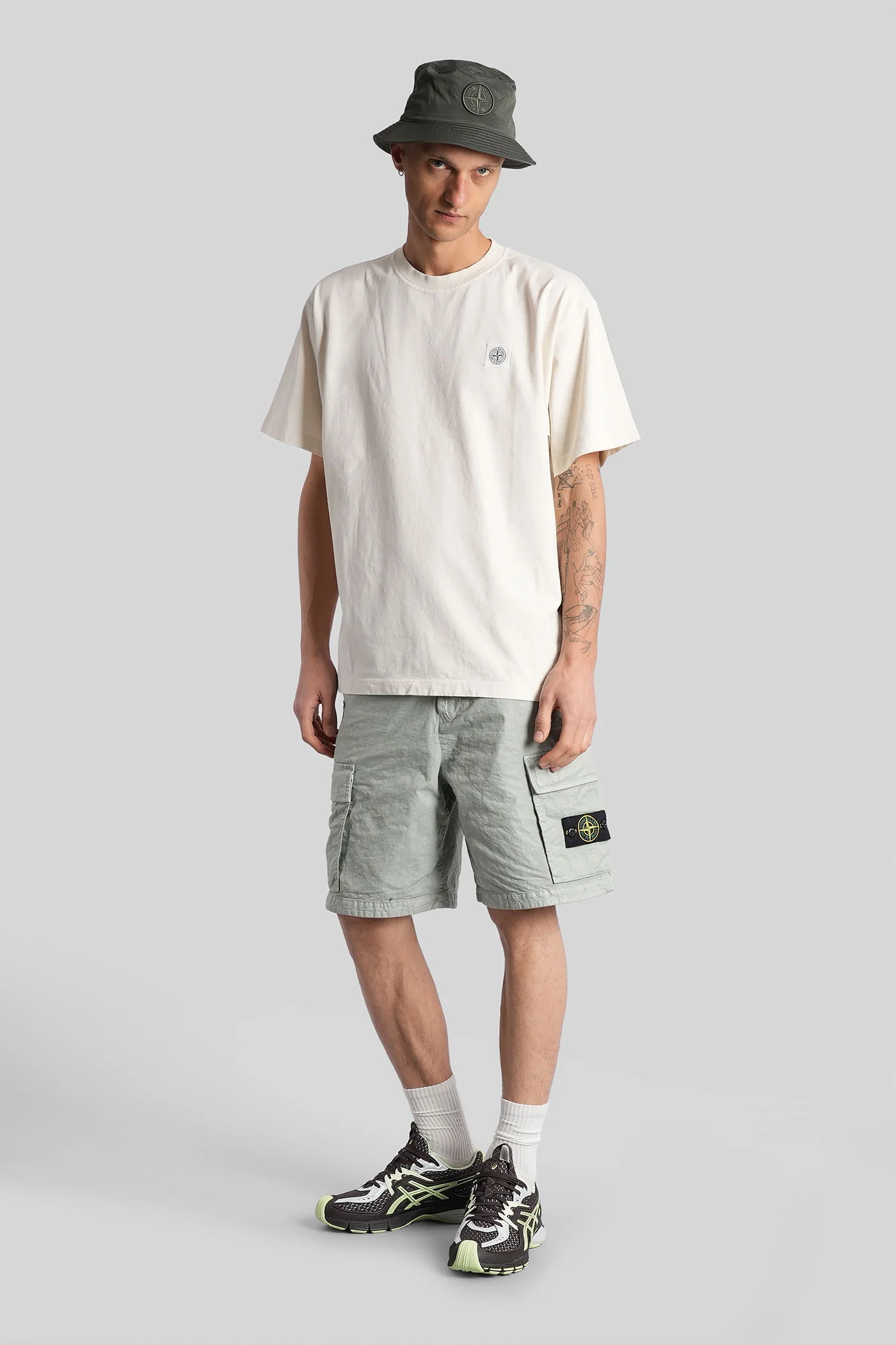 Shorts in green polyamide - Image 7