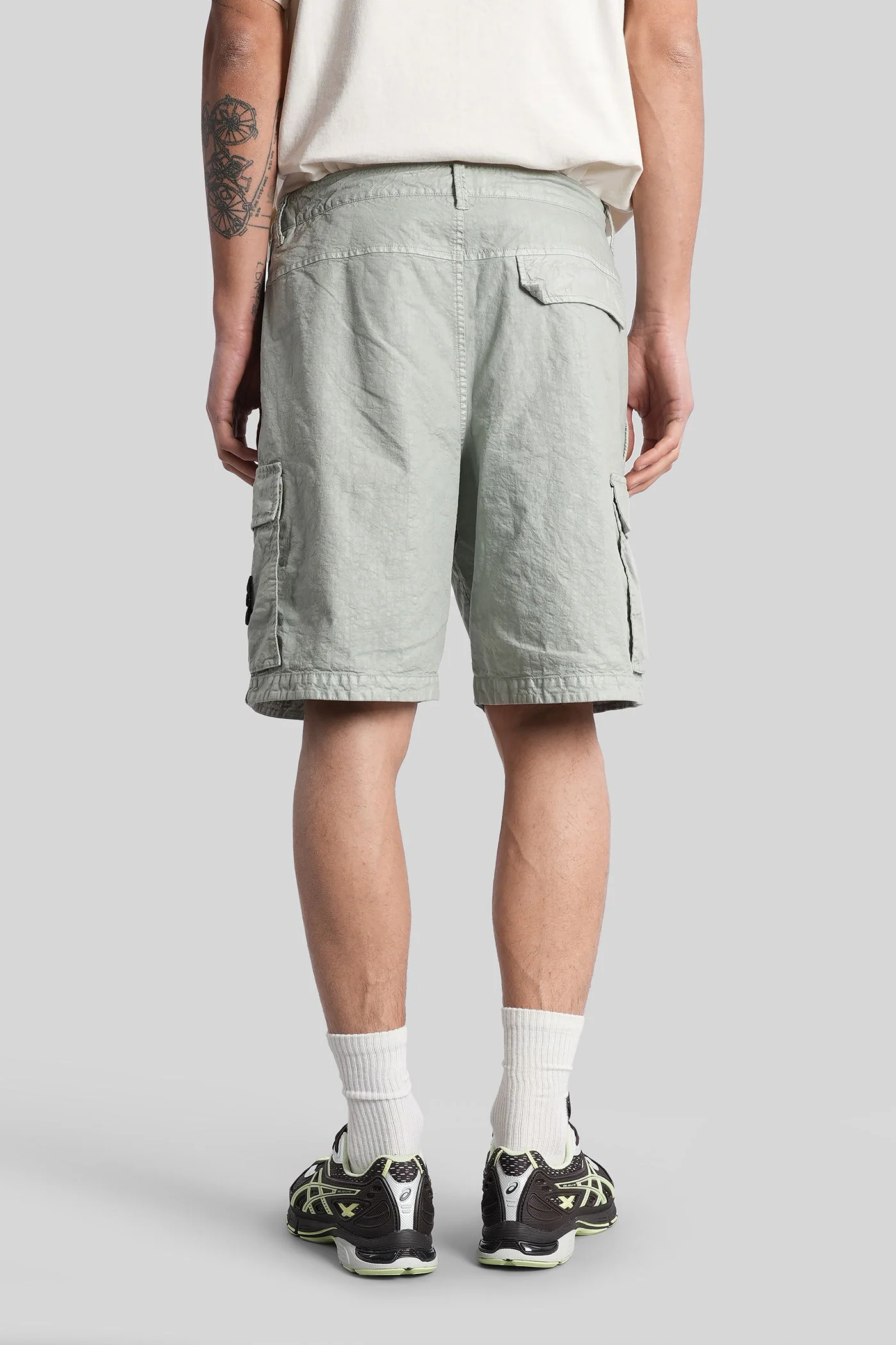 Shorts in green polyamide - Image 8
