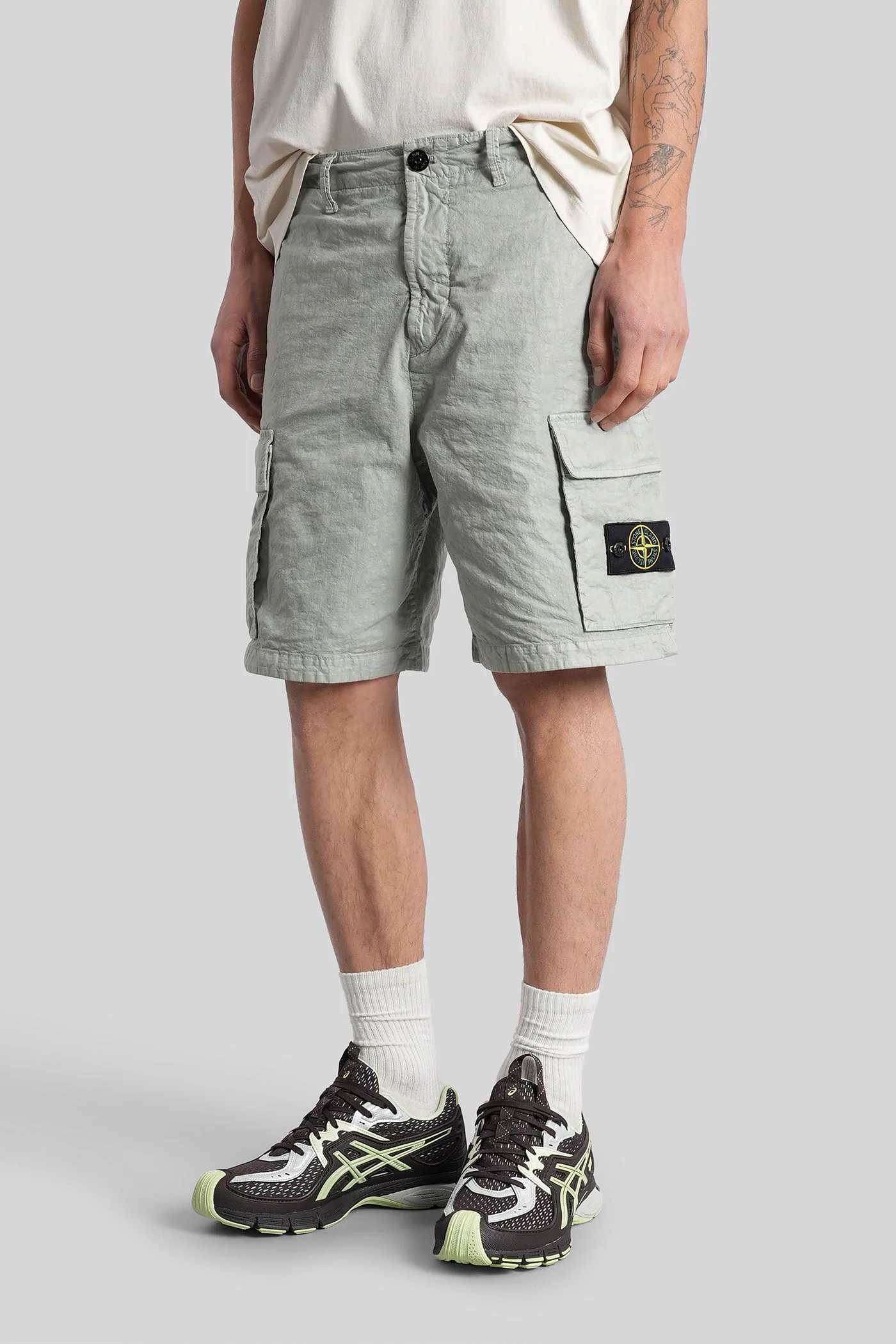 Shorts in green polyamide - Image 9