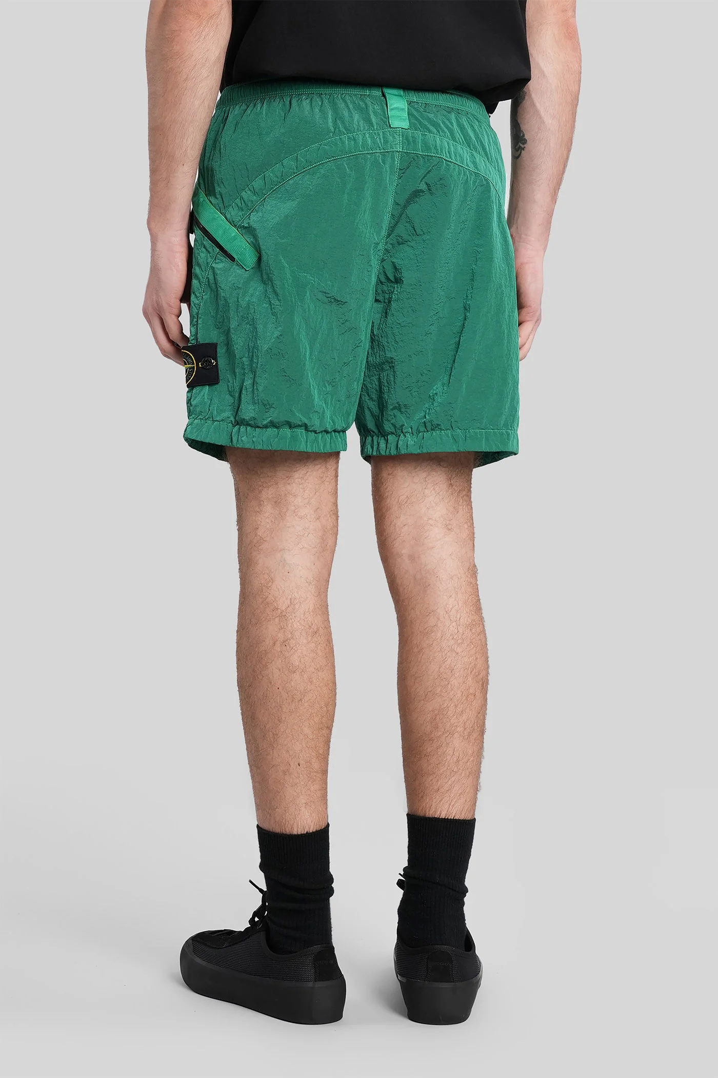 Shorts in green polyamide - Image 3