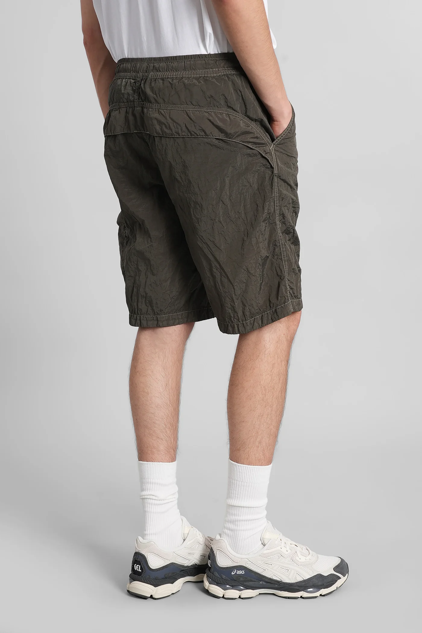 Shorts in green polyamide - Image 3